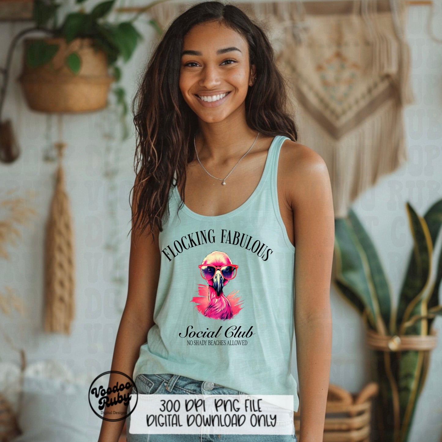 Flamingo PNG Design Flocking Fabulous Social Club PNG Summer Sublimation Design Digital Download No Shady Beaches Sublimation DTF Printable