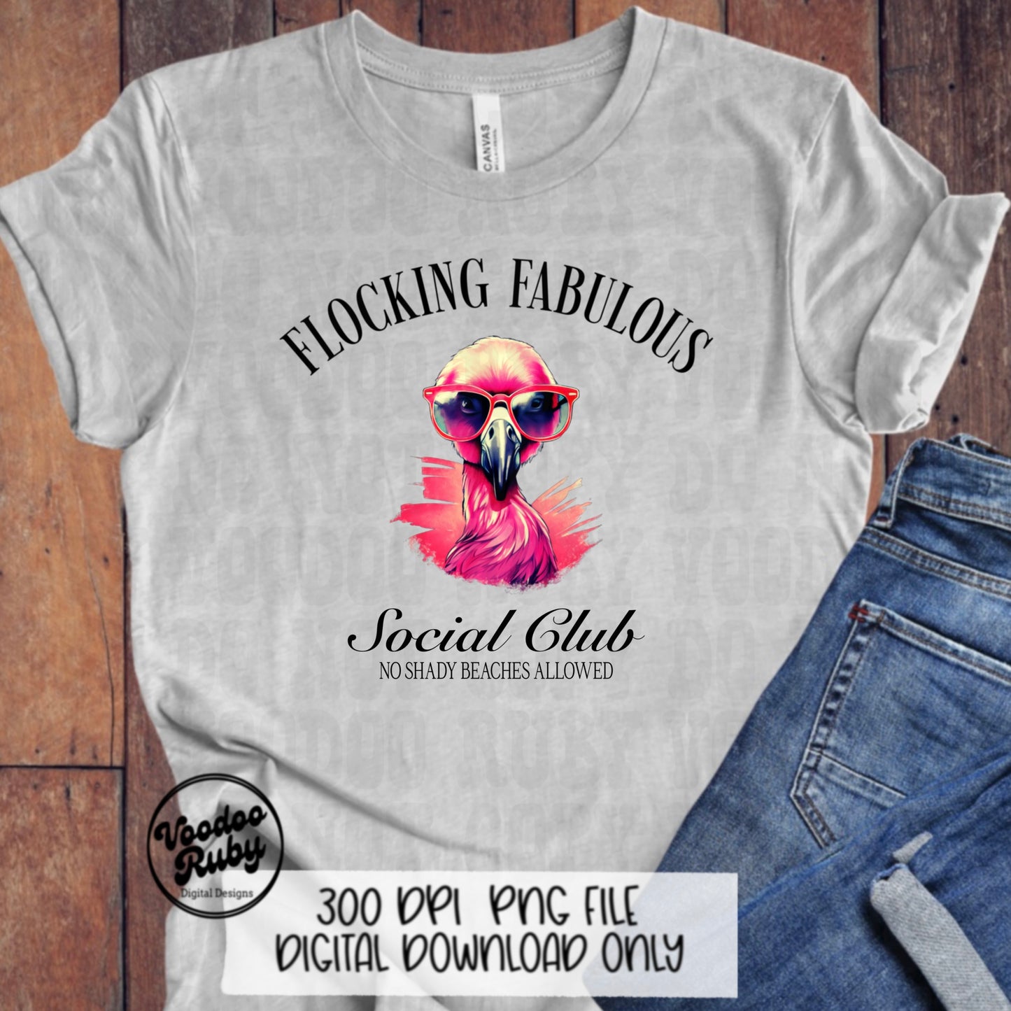 Flamingo PNG Design Flocking Fabulous Social Club PNG Summer Sublimation Design Digital Download No Shady Beaches Sublimation DTF Printable