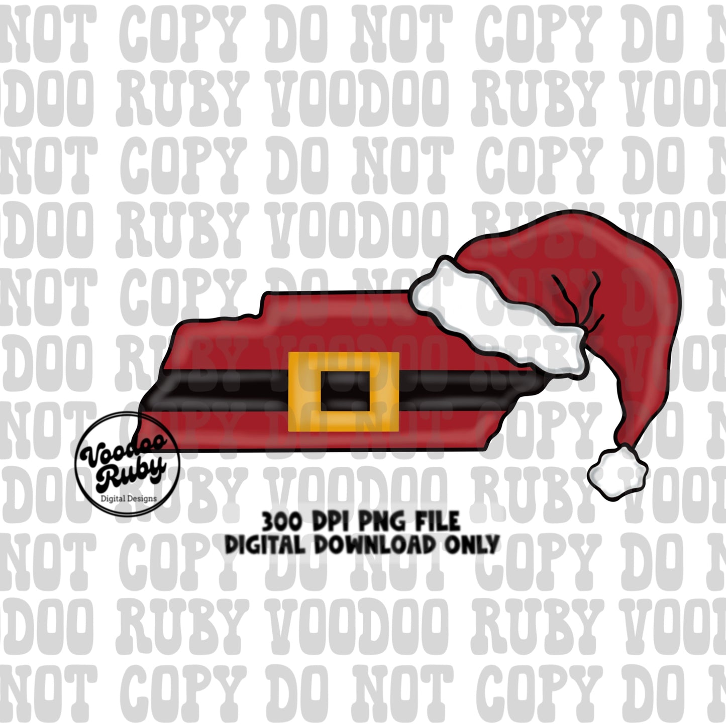 Tennessee Christmas Sublimation | Tennessee Santa PNG | Hand Drawn Digital Design Download | TN Printable | Santa Clip Art | Santa PNG