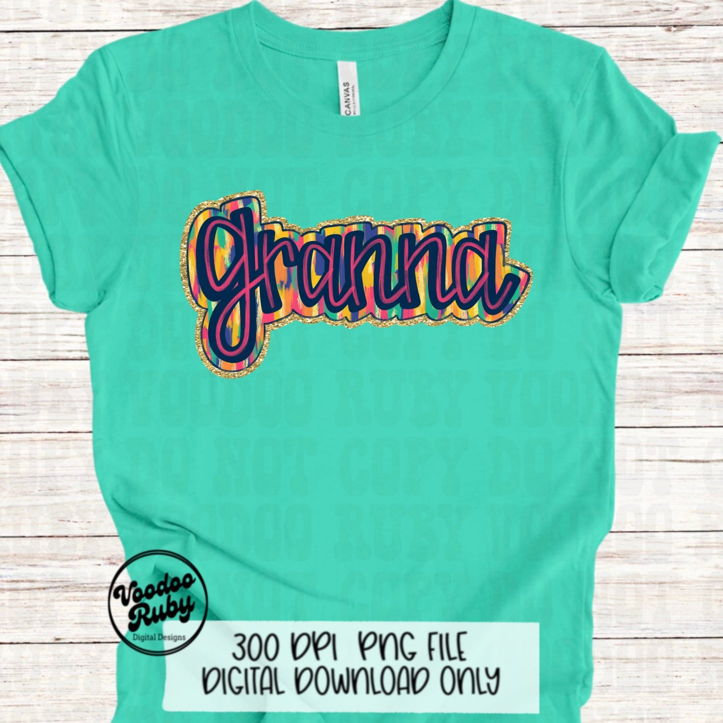 Glitter Granna PNG Design Sublimation Hand Drawn Digital Download Summer PNG Granna Clip Art Mom Mother's Day Design dtf Printable