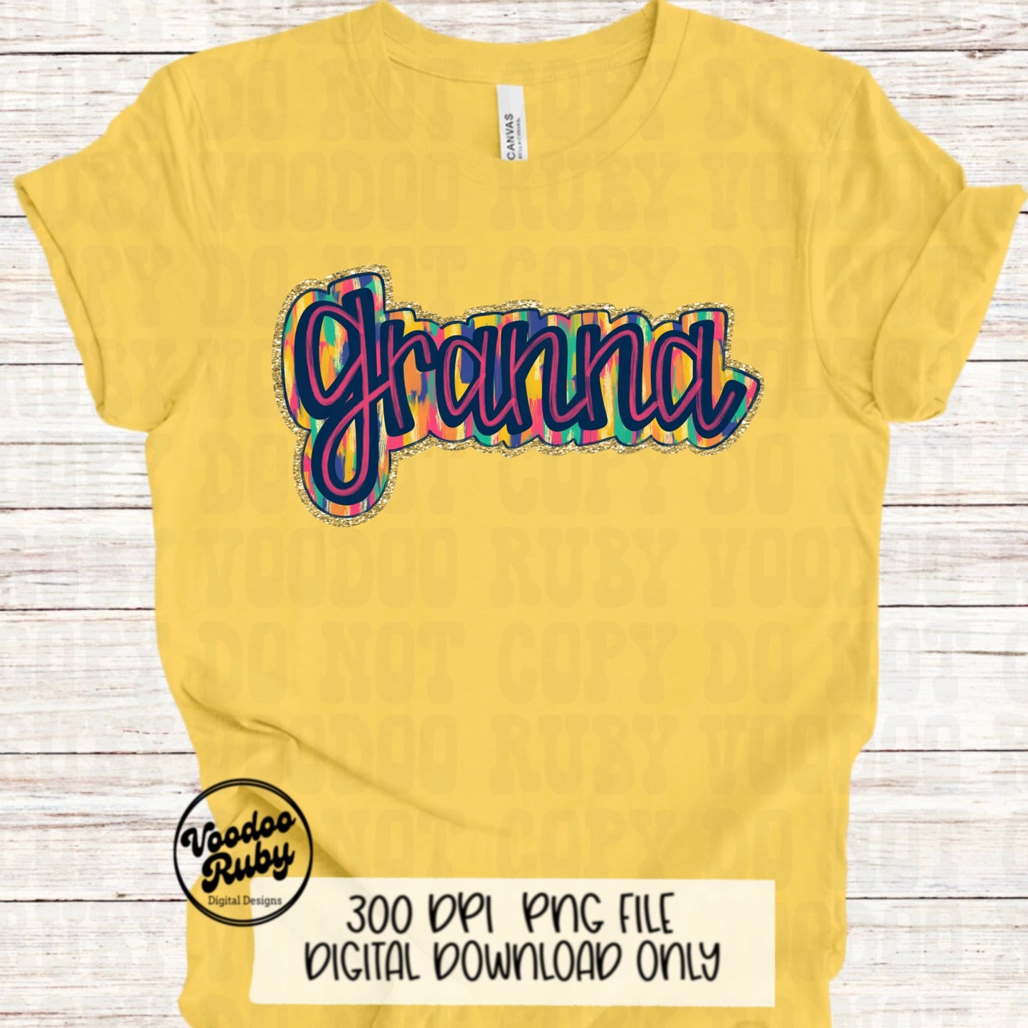 Glitter Granna PNG Design Sublimation Hand Drawn Digital Download Summer PNG Granna Clip Art Mom Mother's Day Design dtf Printable