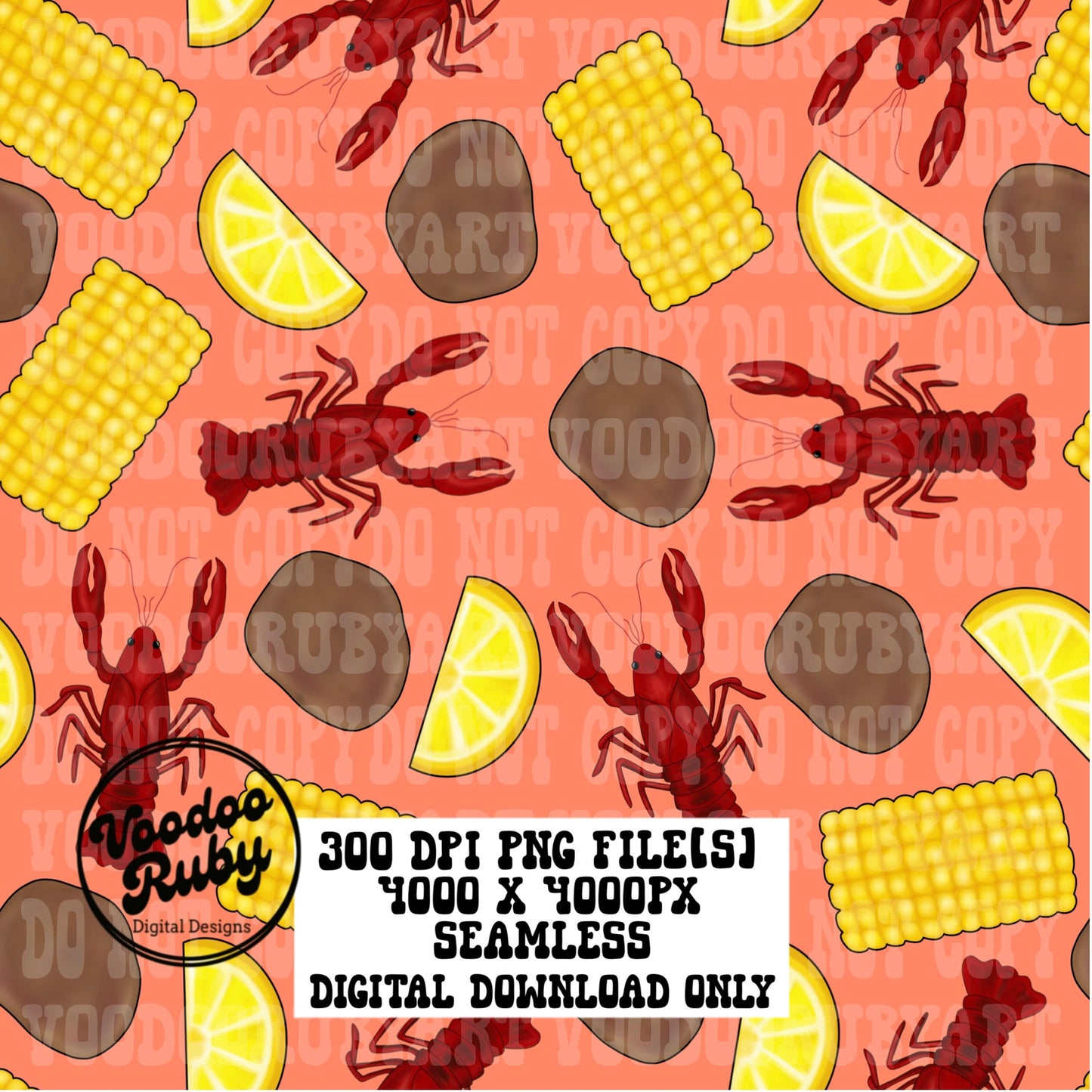 Crawfish Boil PNG Seamless Sublimation Design Louisiana PNG Repeat Pattern Digital Paper Download Crawfish Fabric Tumbler Cup Bundle dtf