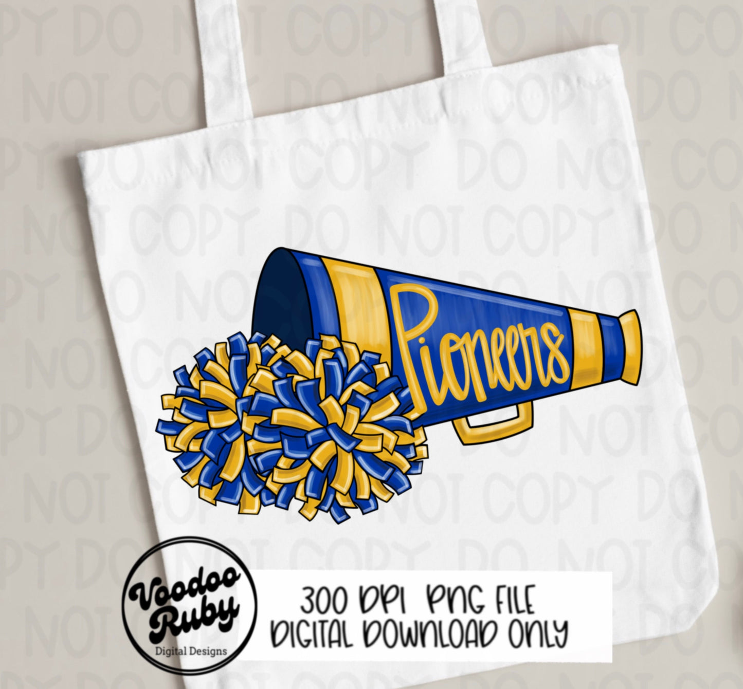 Pioneers Cheer PNG Design Sublimation Hand Drawn Digital Download Pioneers PNG Cheerleader Clip Art Cheer Dtf Printable Megaphone png