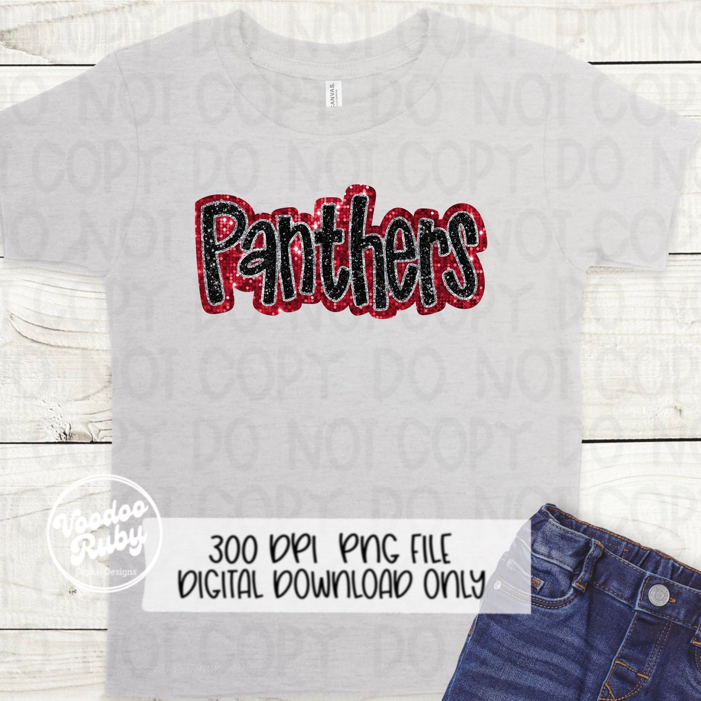 Panthers PNG Design Sequins Glitter Hand Drawn Digital Download Faux Sequins Patch PNG Printable Faux Appliqué Panthers Football DTF