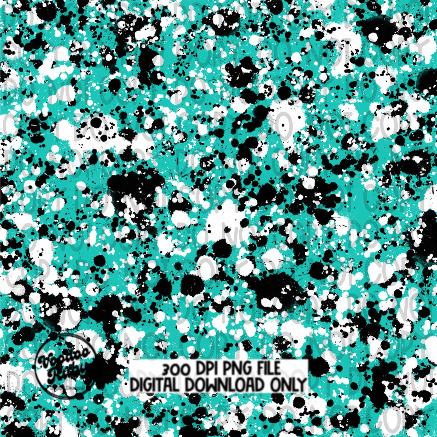Teal Black Splatter PNG Sublimation Background Digital Paper Bundle Hand Drawn Digital Download DTF Printable Sublimation Tumbler png Bleach