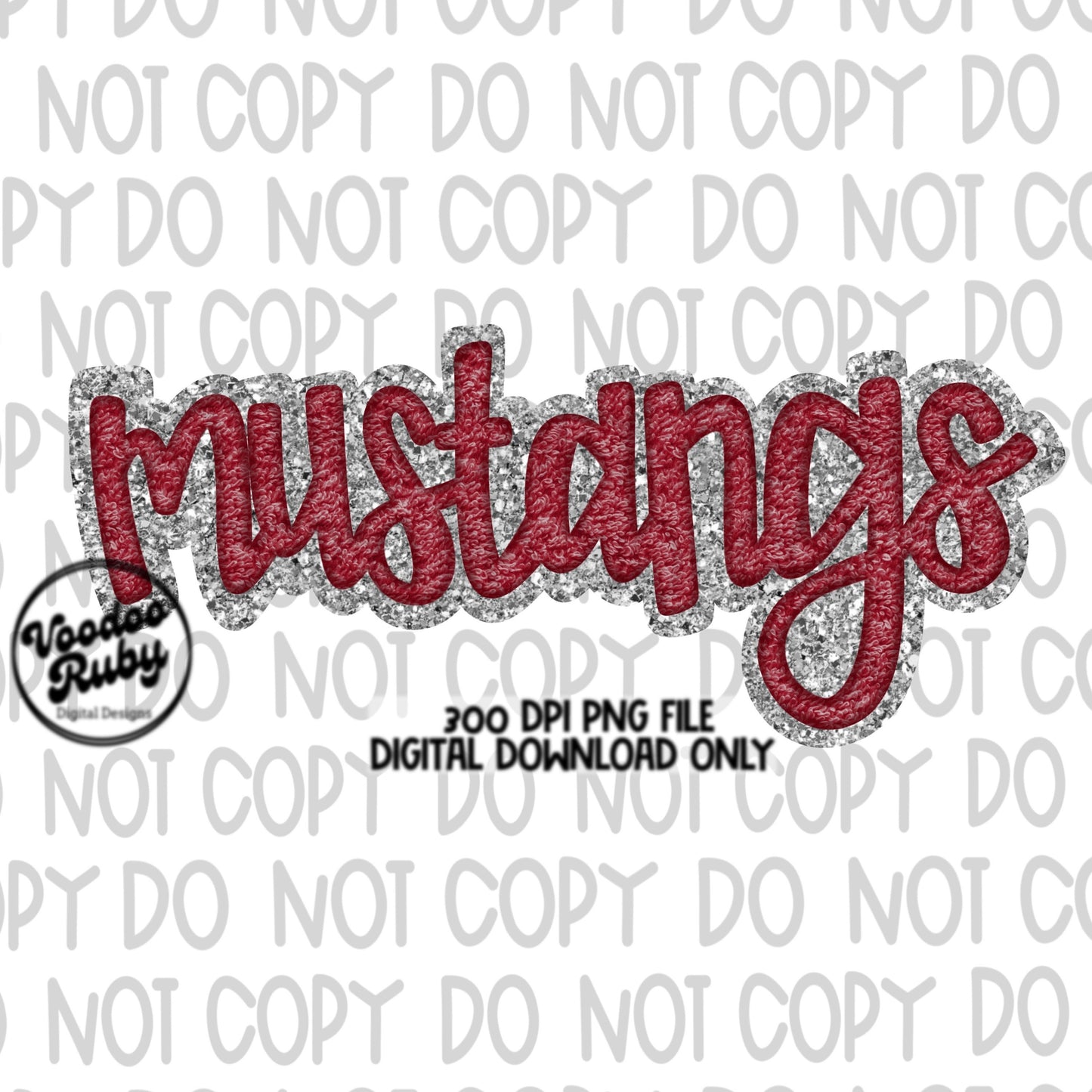 Mustangs PNG Design Hand Drawn Digital Download Sublimation Faux Chenille PNG Mustangs Football png Mustangs DTF Printable Glitter
