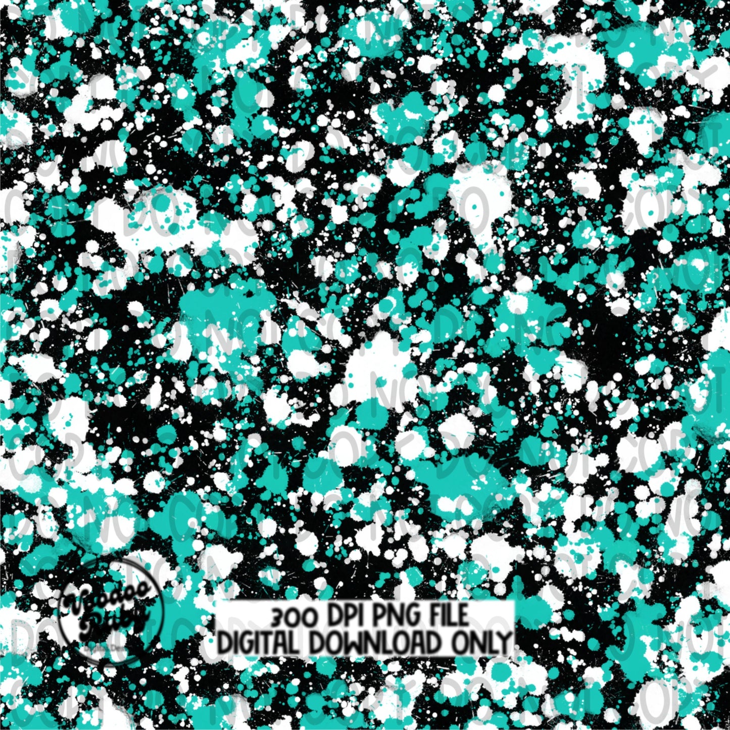 Teal Black Splatter PNG Sublimation Background Digital Paper Bundle Hand Drawn Digital Download DTF Printable Sublimation Tumbler png Bleach