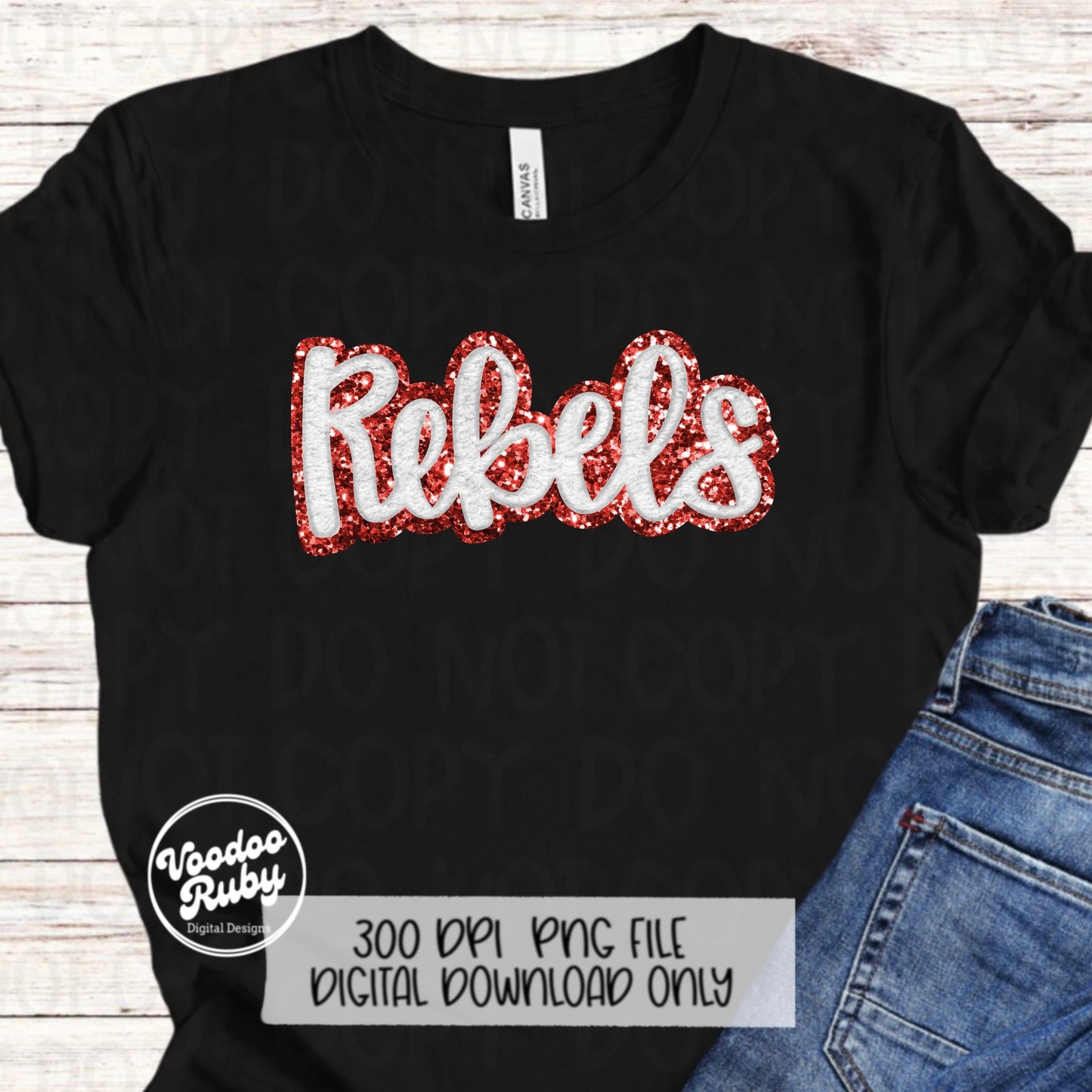 Rebels PNG Design Sublimation Hand Drawn Digital Download Faux Chenille PNG Red and White Football png Rebels DTF Printable Rebels Cheer