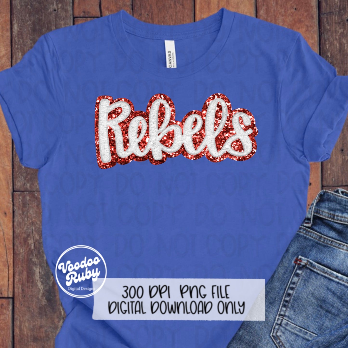 Rebels PNG Design Sublimation Hand Drawn Digital Download Faux Chenille PNG Red and White Football png Rebels DTF Printable Rebels Cheer