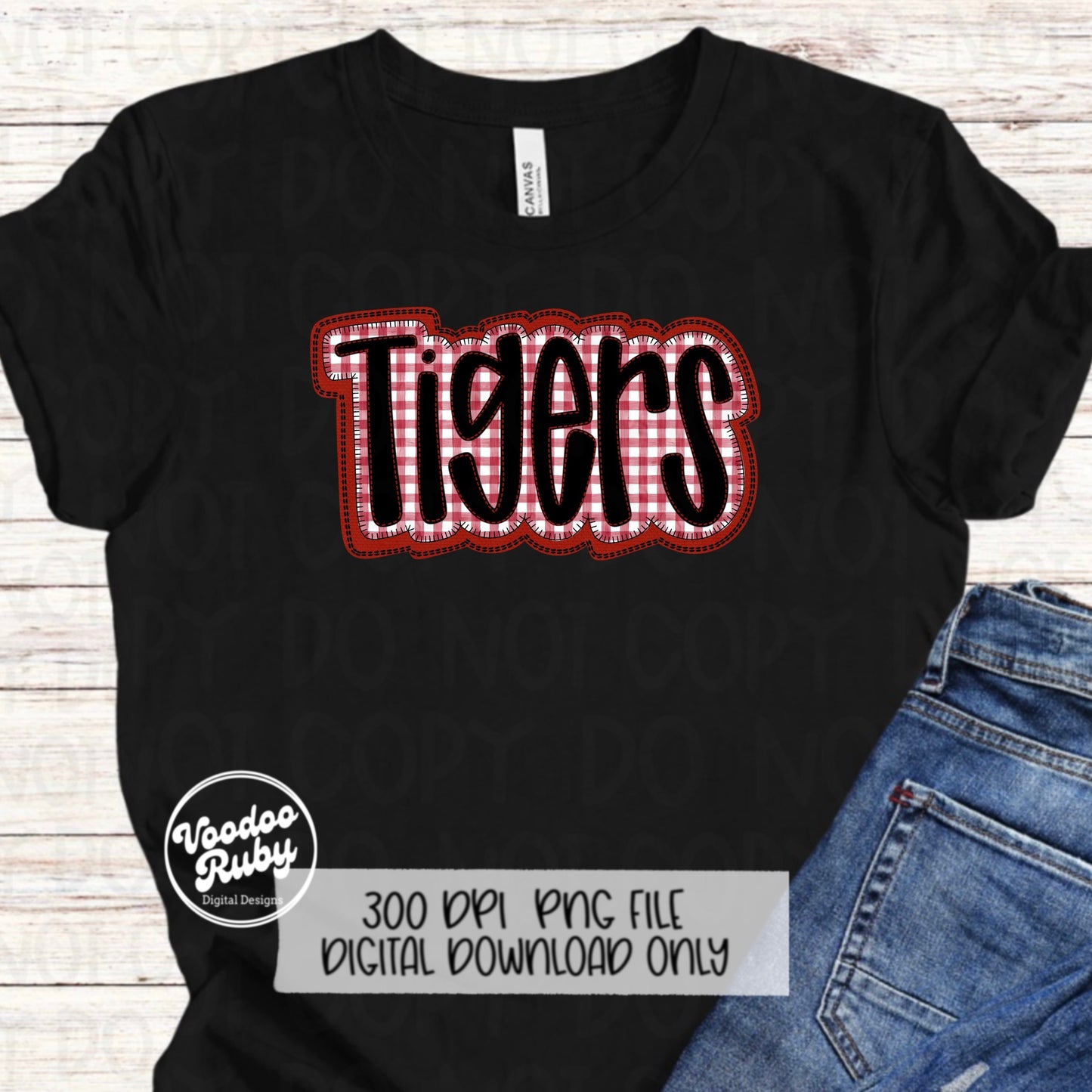 Tigers PNG Design Embroidery Faux Applique Hand Drawn Digital Download Sublimation Tigers PNG Football png Tigers DTF Printable