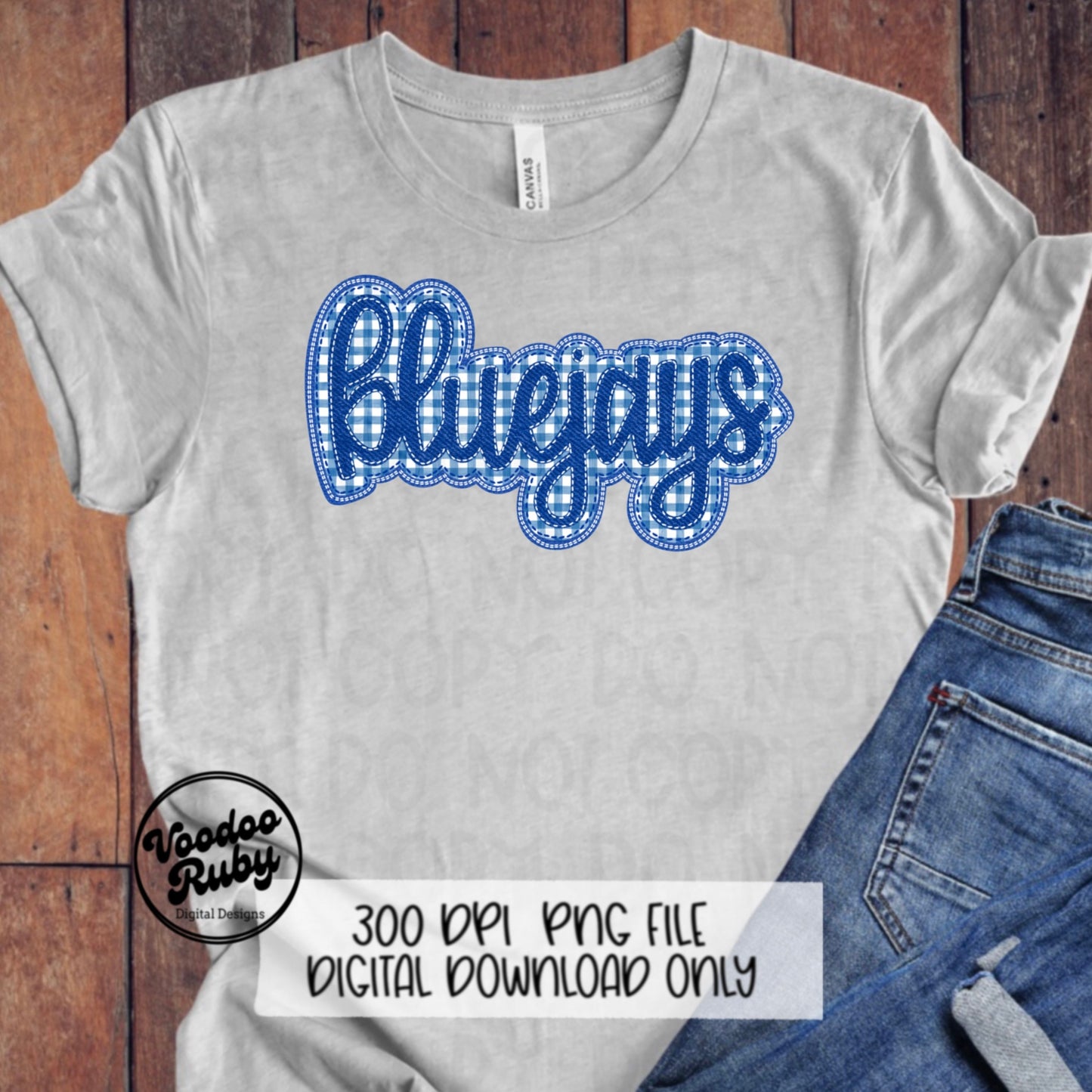 Bluejays PNG Design Embroidery Faux Applique Hand Drawn Digital Download Sublimation Bluejays PNG Football png Bluejays DTF Printable