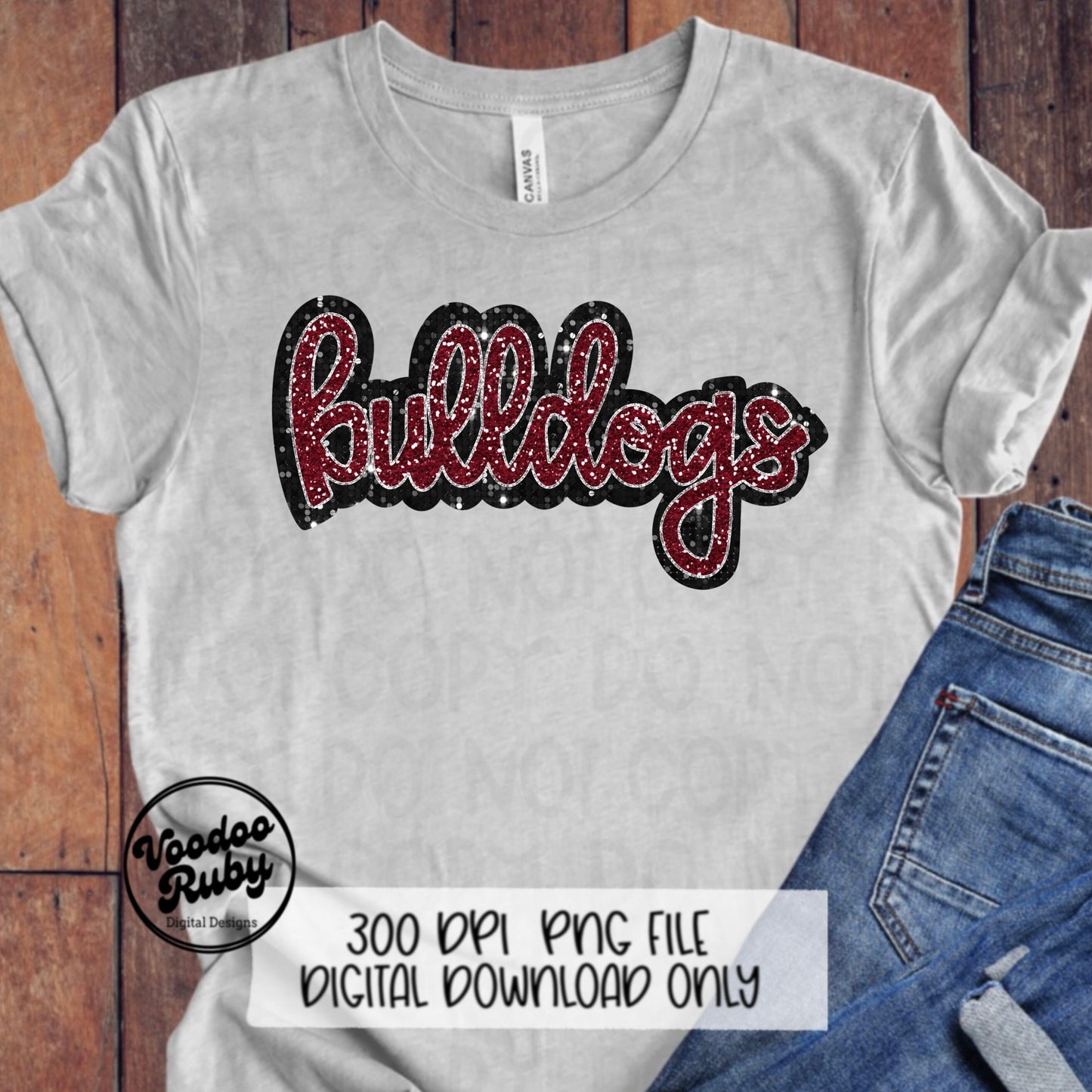 Bulldogs PNG Design Sublimation Sequins Glitter Hand Drawn Digital Download Faux Sequins Patch PNG Printable Clip Art Faux Appliqué Bulldog Football DTF