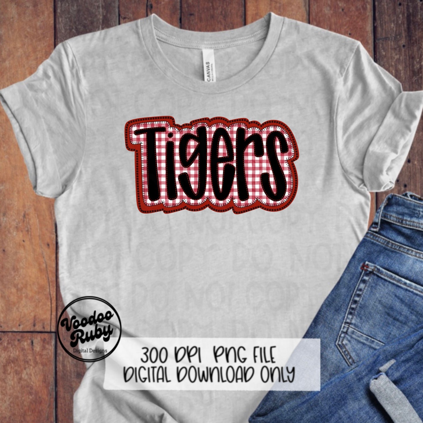 Tigers PNG Design Embroidery Faux Applique Hand Drawn Digital Download Sublimation Tigers PNG Football png Tigers DTF Printable