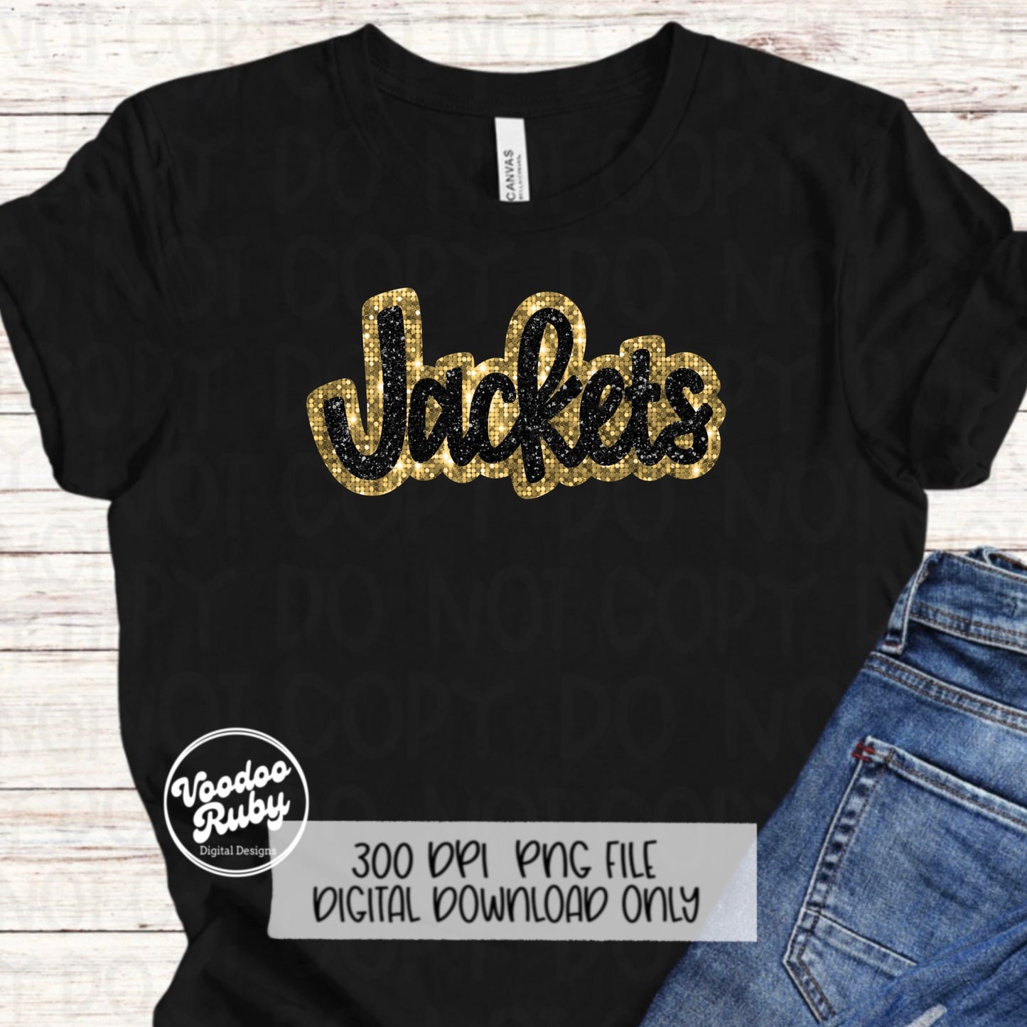 Jackets PNG Design Sublimation Sequins Glitter Hand Drawn Digital Download Faux Patch PNG Black Gold Appliqué Jackets Football Mascot DTF