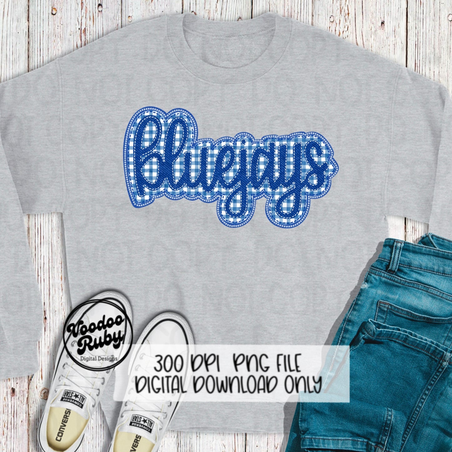 Bluejays PNG Design Embroidery Faux Applique Hand Drawn Digital Download Sublimation Bluejays PNG Football png Bluejays DTF Printable