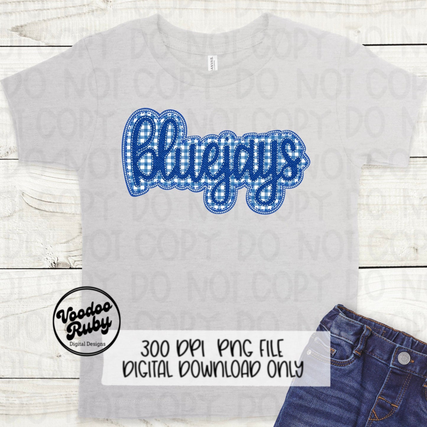 Bluejays PNG Design Embroidery Faux Applique Hand Drawn Digital Download Sublimation Bluejays PNG Football png Bluejays DTF Printable
