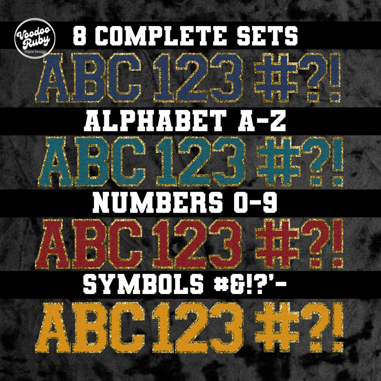 Faux Chenille Letters PNG Bundle Faux Chenille Letter Patches Digital Download Sublimation Sports Letters PNG Alpha Pack DTF Printable