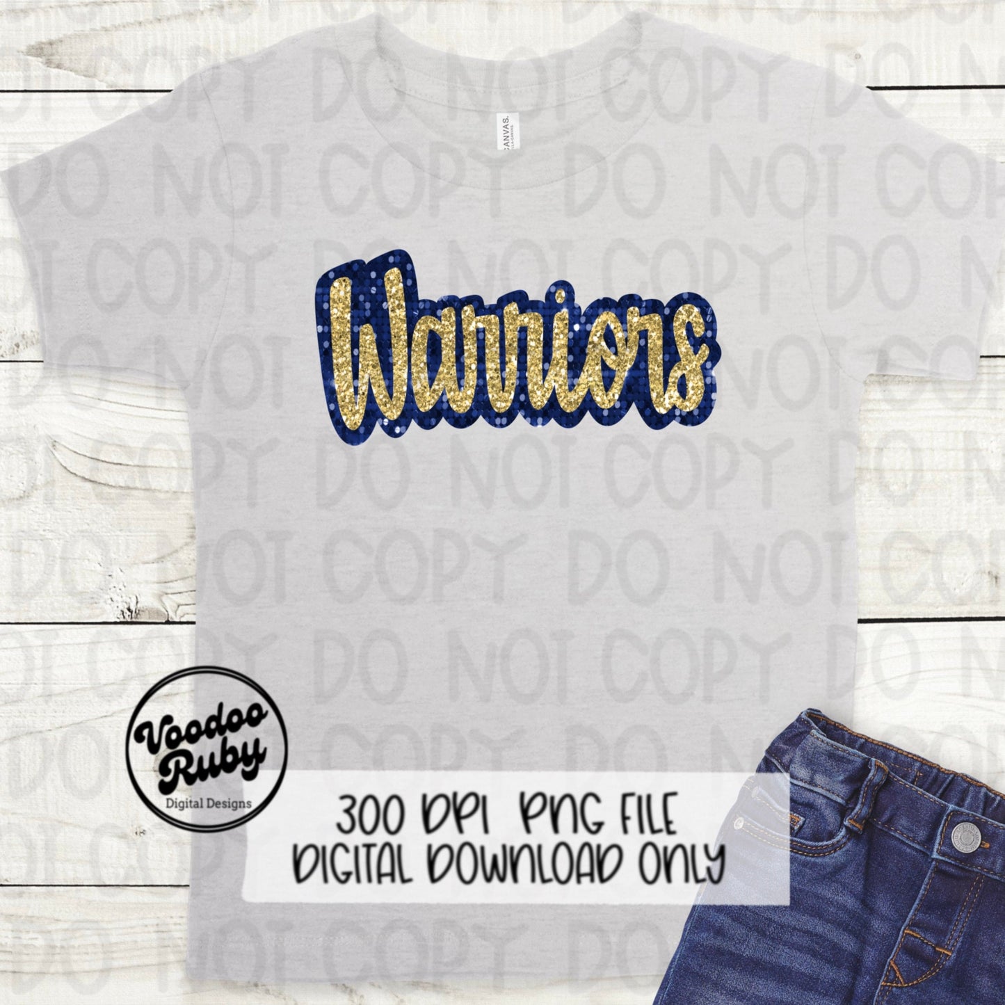Warriors PNG Design Sequins Glitter Hand Drawn Digital Download Faux Sequins PNG Printable Clip Art Faux Appliqué Warriors Football DTF