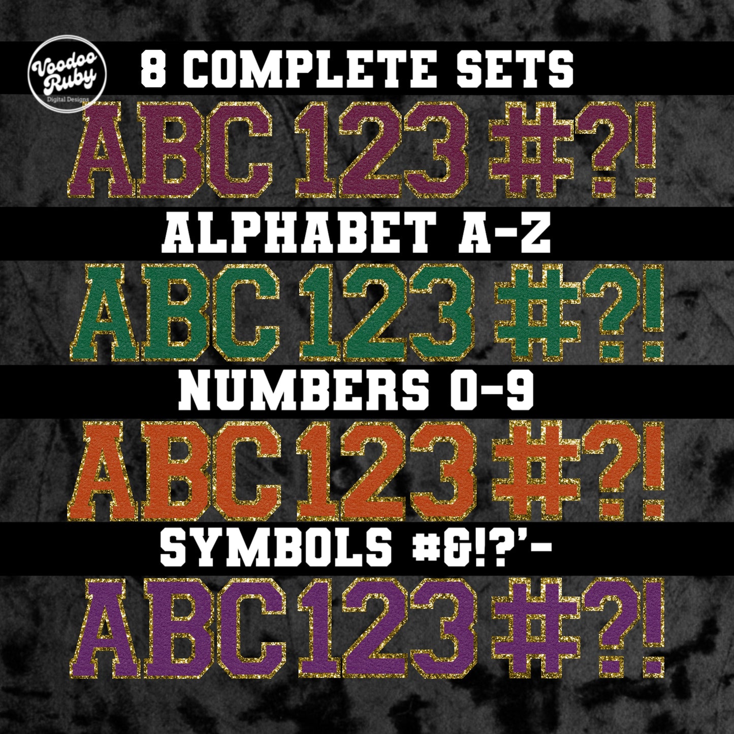 Faux Chenille Letters PNG Bundle Faux Chenille Letter Patches Digital Download Sublimation Sports Letters PNG Alpha Pack DTF Printable