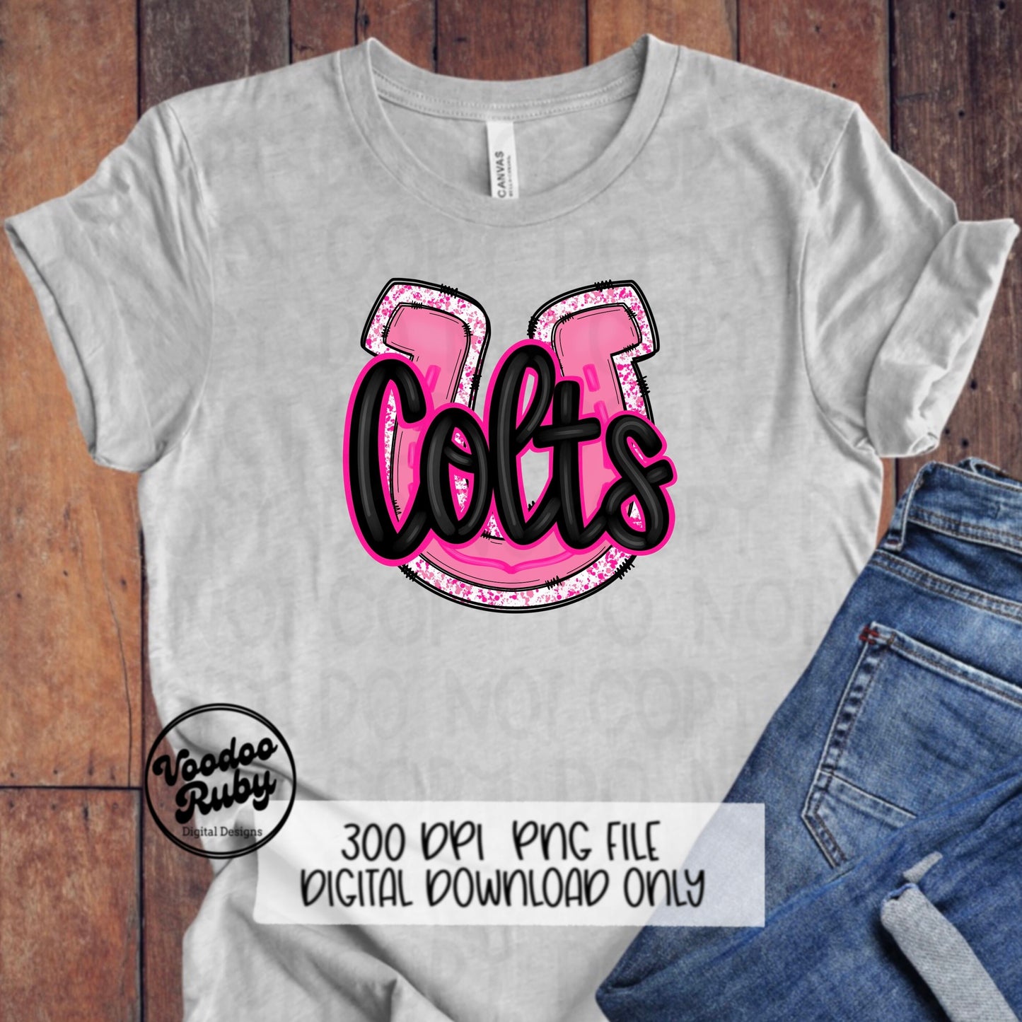 Pink Colts PNG Design Sublimation Hand Drawn Digital Download Football PNG Pink Colts png Football Mascot DTF Printable Pink October