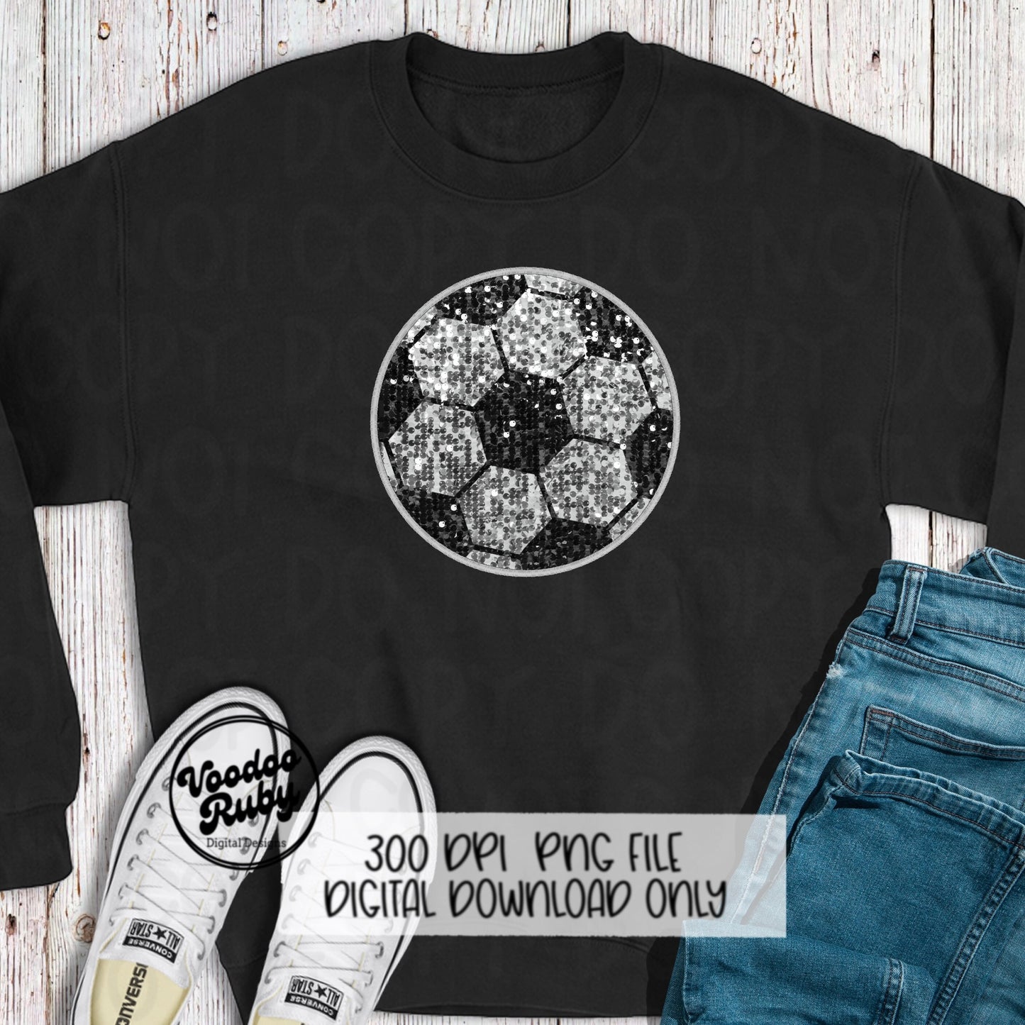 Sequin Soccer PNG Design Embroidery PNG Hand Drawn Digital Download Faux Sequins Patch png Printable Clip Art Faux Applique Soccer DTF