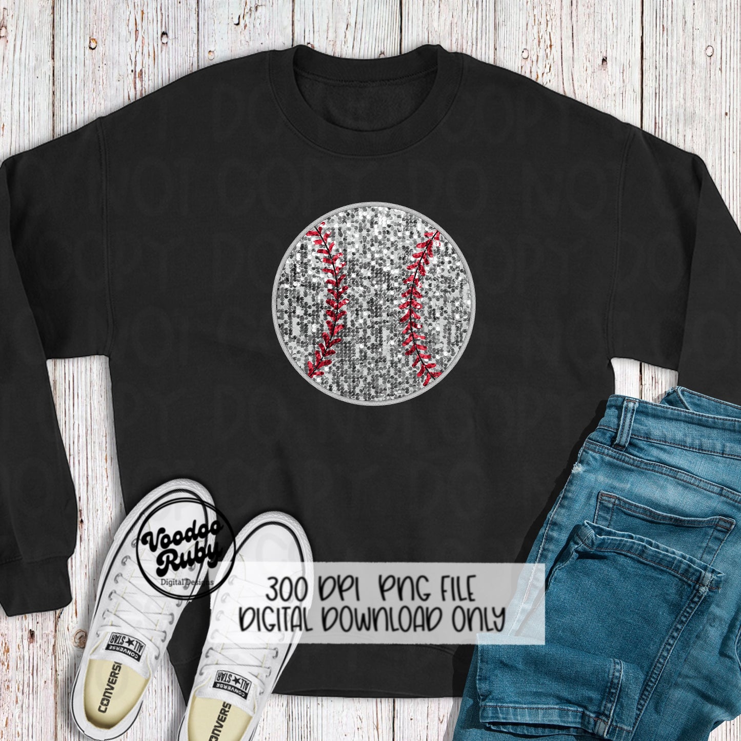Sequin Baseball PNG Design Faux Embroidery PNG Hand Drawn Digital Download Faux Sequins png Printable Clip Art Faux Embroidery Baseball DTF