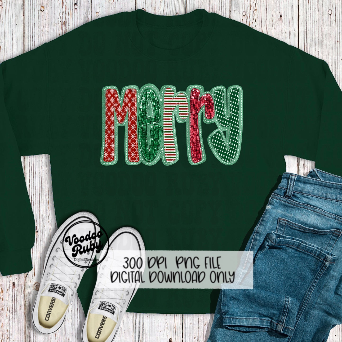 Sequin Merry PNG Design Merry Christmas PNG Faux Sequins Faux Applique Merry DTF Christmas Sublimation Digital Download Merry Clip Art