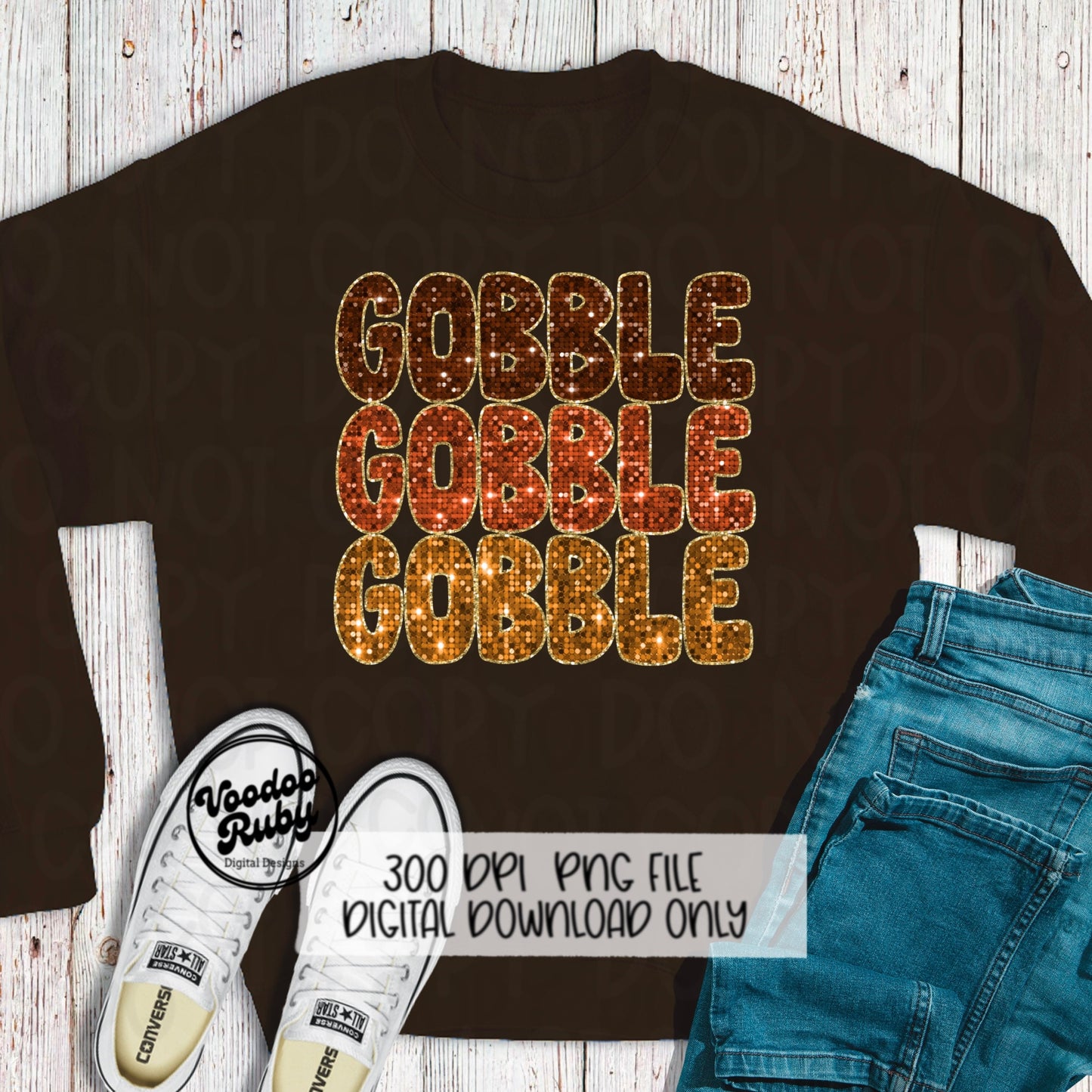 Sequin Turkey PNG Design Gobble PNG Hand Drawn Digital Download Thankful PNG Happy Thanksgiving Turkey dtf printable Faux Sequins