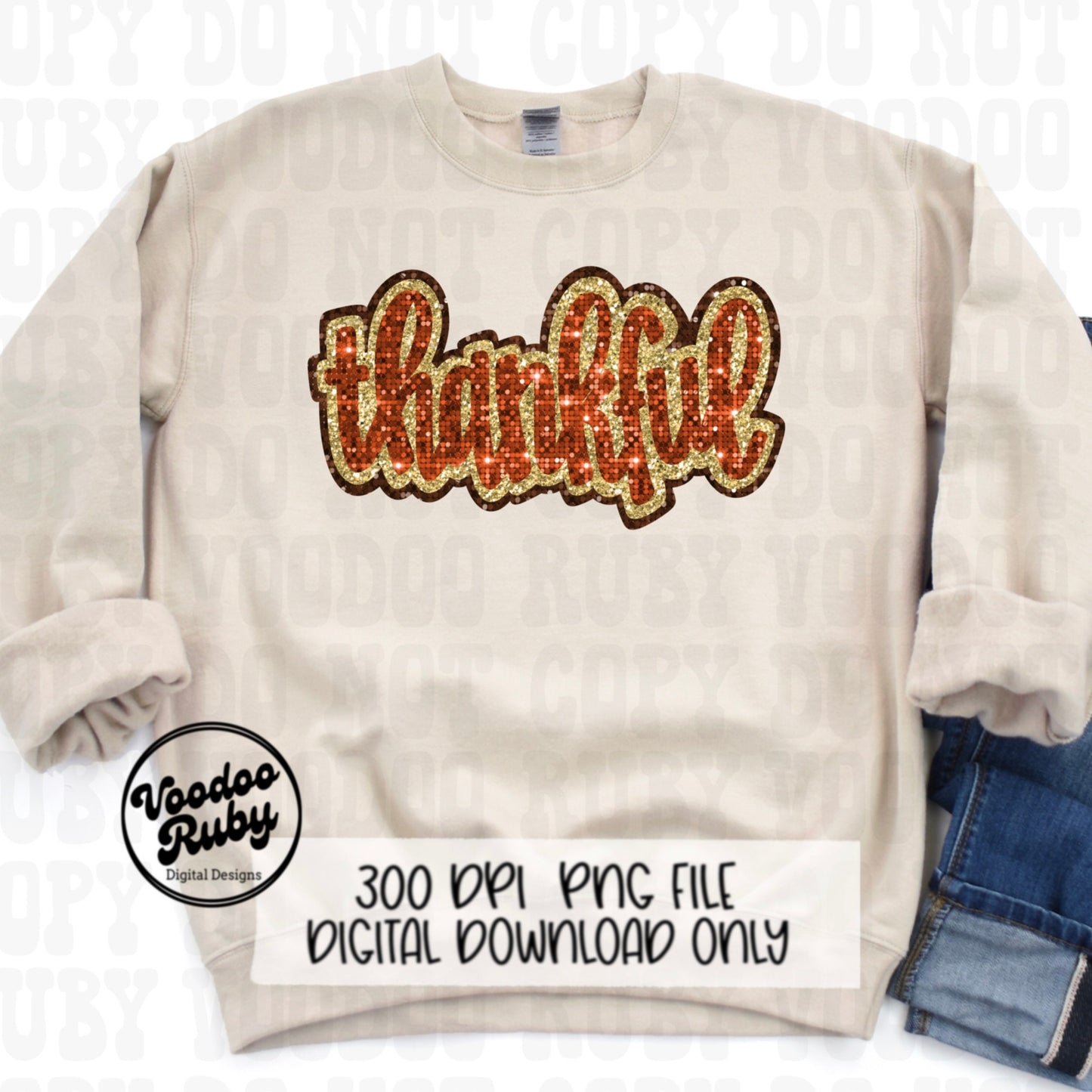 Sequin Thankful PNG Design Sublimation Hand Drawn Digital Download Thanksgiving PNG Happy Thanksgiving dtf printable Faux Sequins Glitter