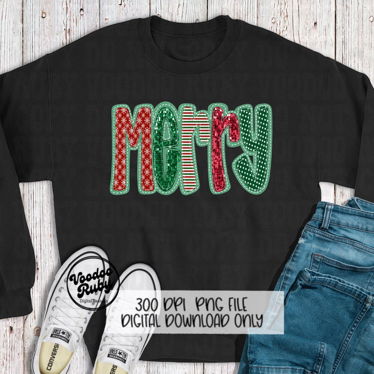 Sequin Merry PNG Design Merry Christmas PNG Faux Sequins Faux Applique Merry DTF Christmas Sublimation Digital Download Merry Clip Art