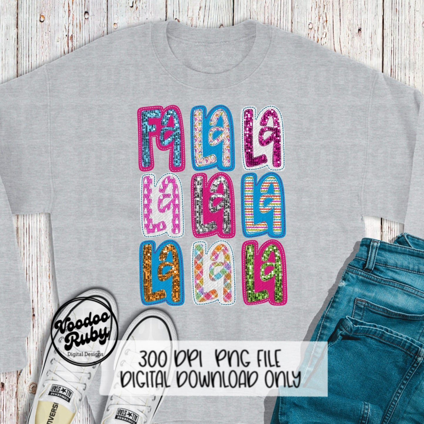 Sequin Christmas PNG Design Merry Christmas PNG Faux Embroidery PNG Christmas Sublimation FaLaLa png Digital Download