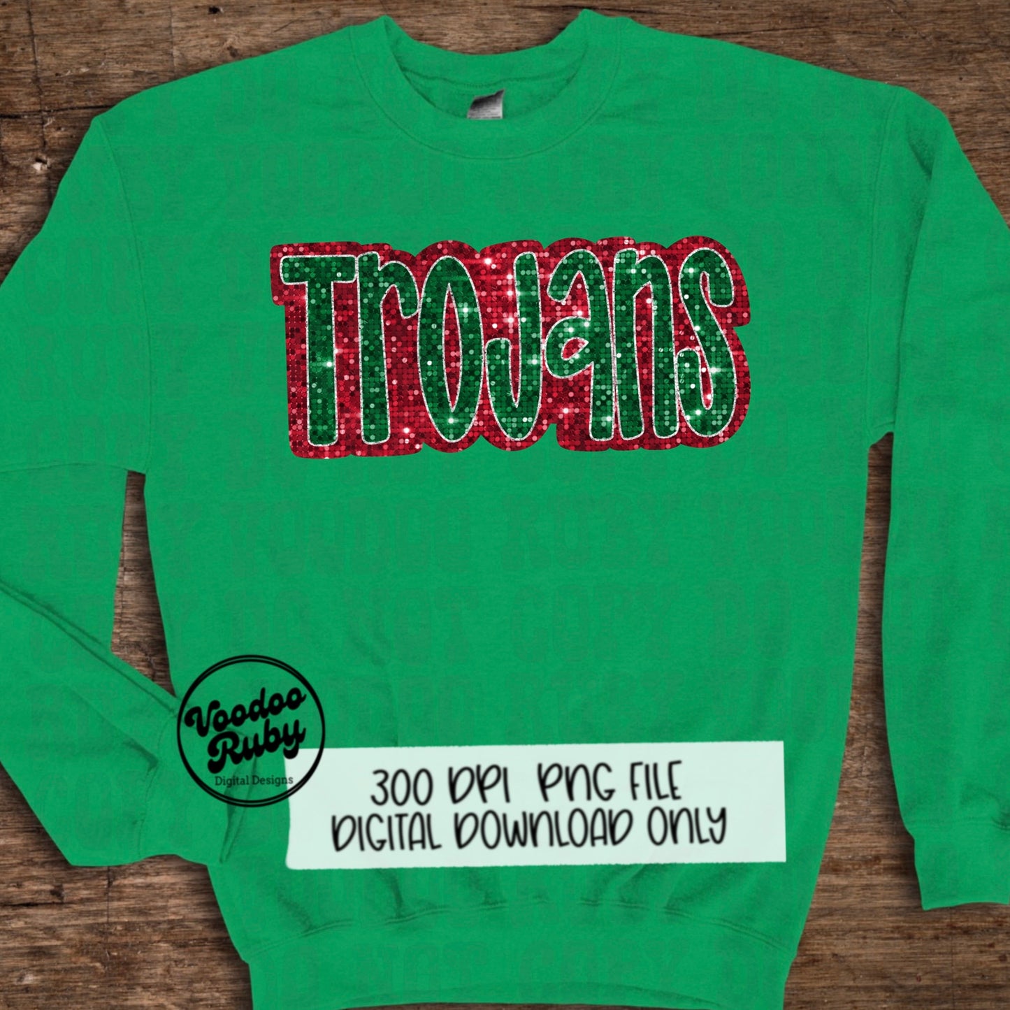 Christmas Trojans PNG Design Sublimation Sequin Hand Drawn Digital Download Glitter PNG Christmas Trojans Mascot DTF Printable