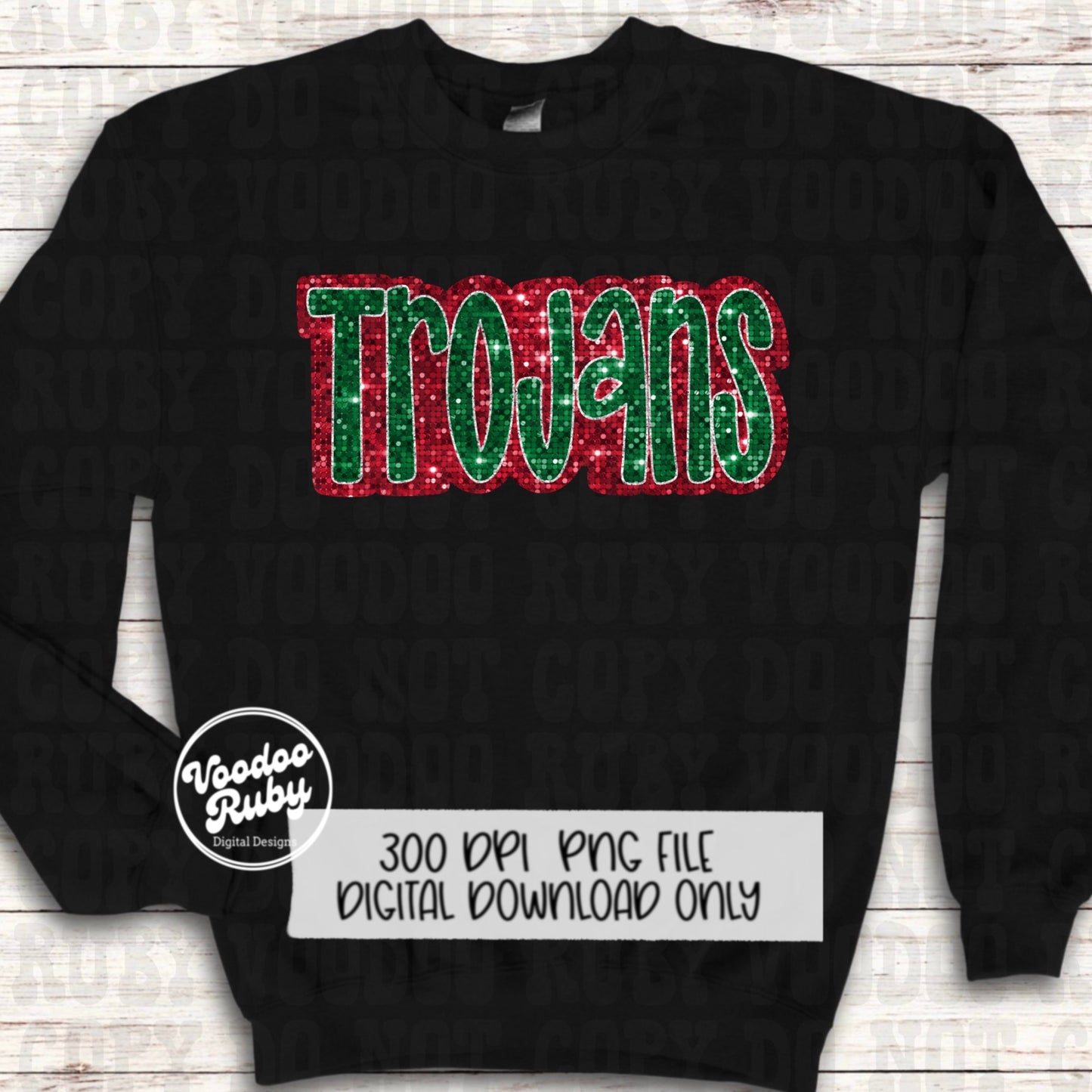Christmas Trojans PNG Design Sublimation Sequin Hand Drawn Digital Download Glitter PNG Christmas Trojans Mascot DTF Printable