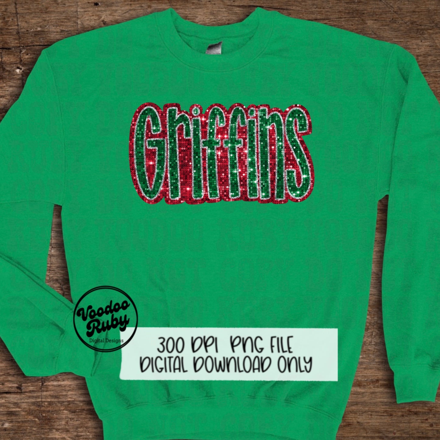 Christmas Griffins PNG Design Sublimation Sequin Hand Drawn Digital Download Glitter PNG Christmas Griffins Mascot DTF Printable