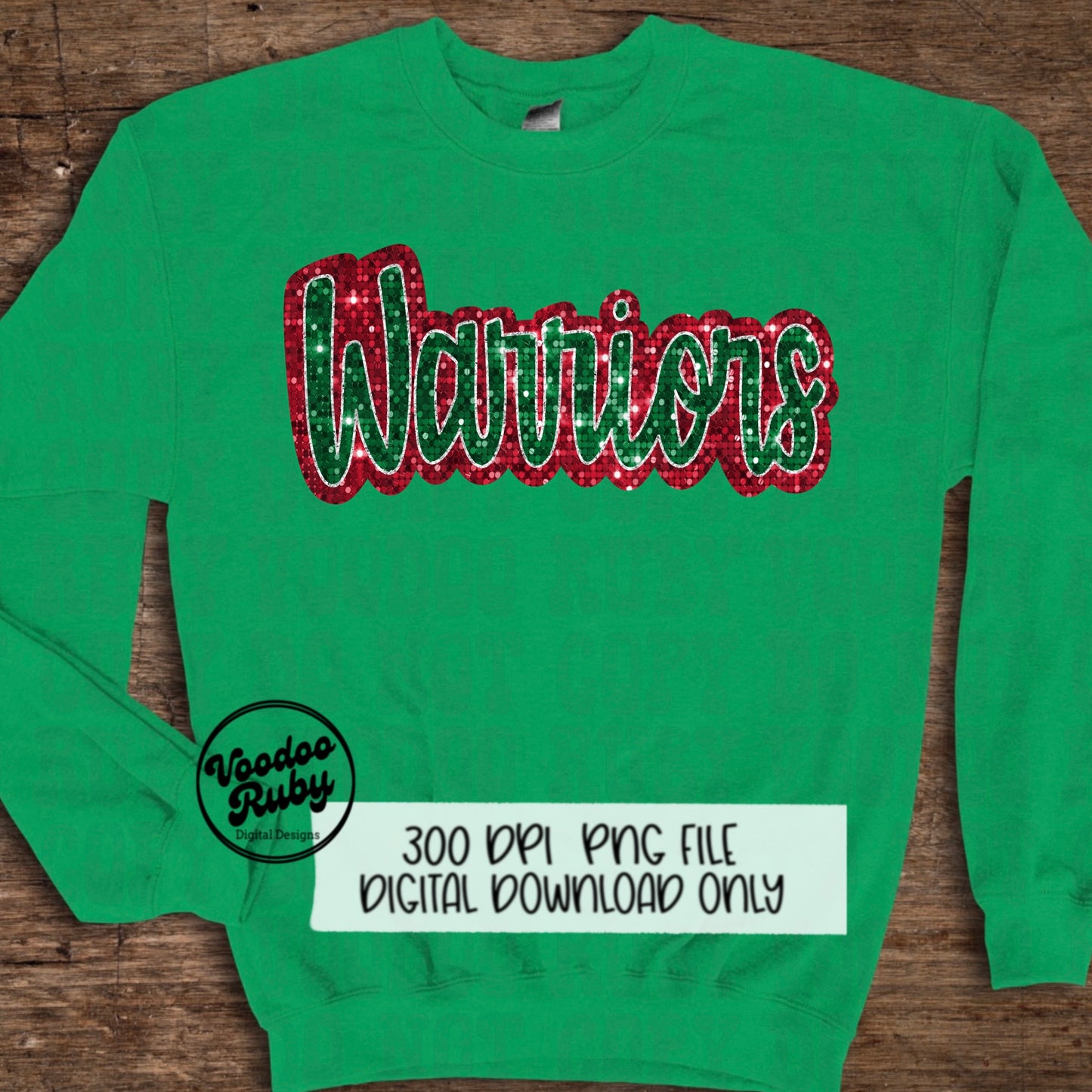 Warriors PNG Design Sublimation Sequins Glitter Hand Drawn Digital Download Faux Sequins PNG Christmas Warriors Mascot DTF Printable