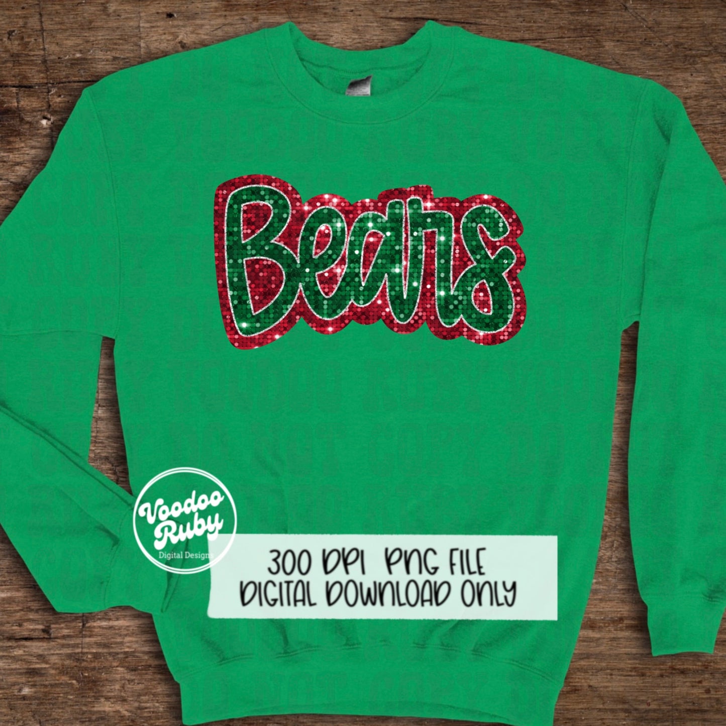 Christmas Bears PNG Design Sublimation Sequins Hand Drawn Digital Download Glitter PNG Christmas Bears Mascot DTF Printable