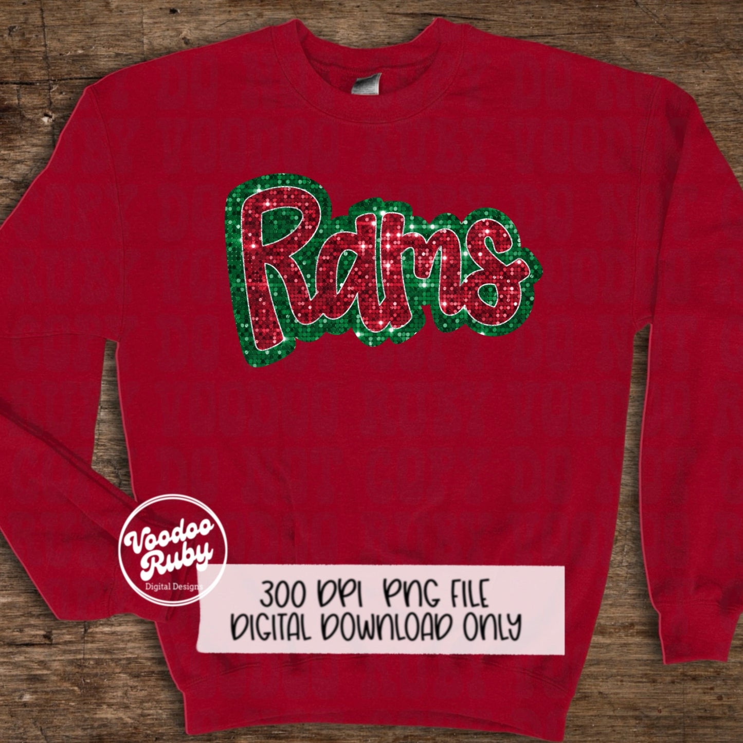 Rams PNG Design Sequins Glitter Hand Drawn Digital Download Faux Sequins PNG Christmas Rams Mascot DTF Printable