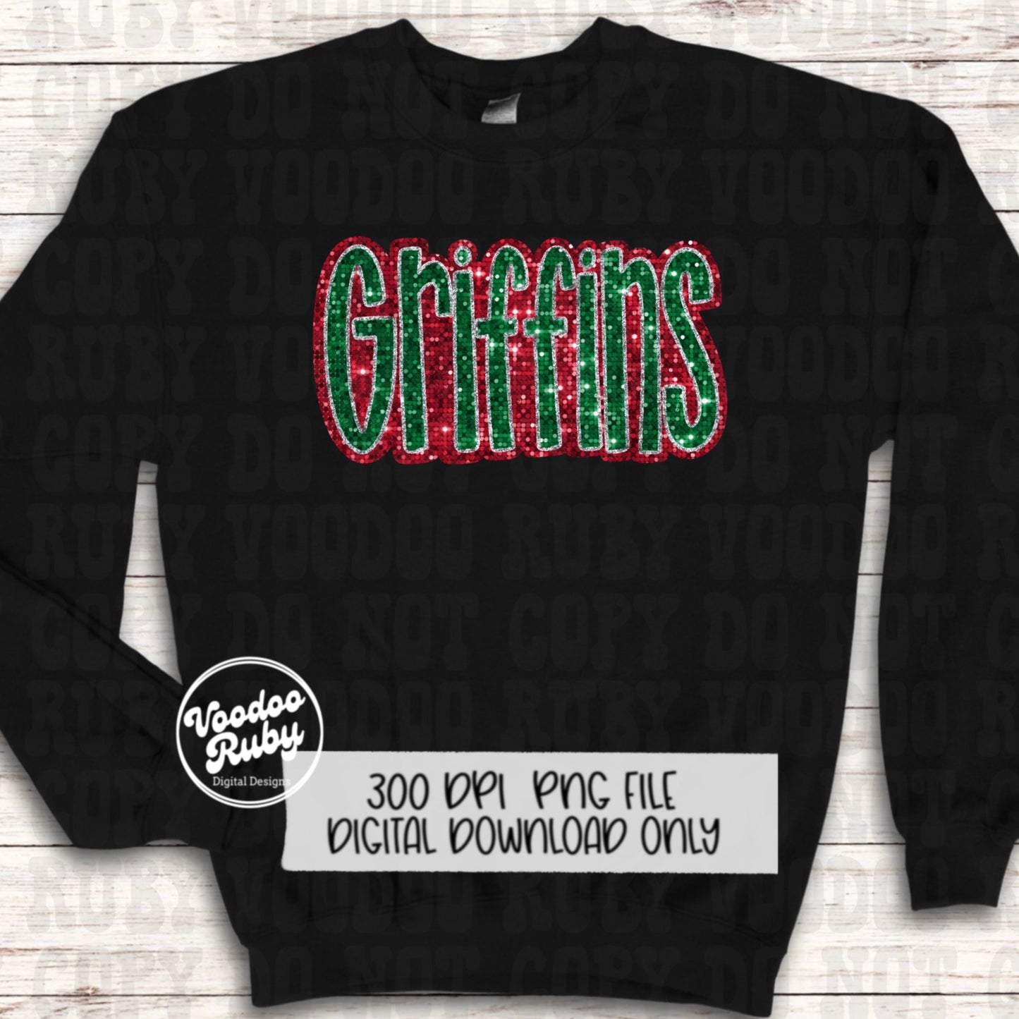 Christmas Griffins PNG Design Sublimation Sequin Hand Drawn Digital Download Glitter PNG Christmas Griffins Mascot DTF Printable