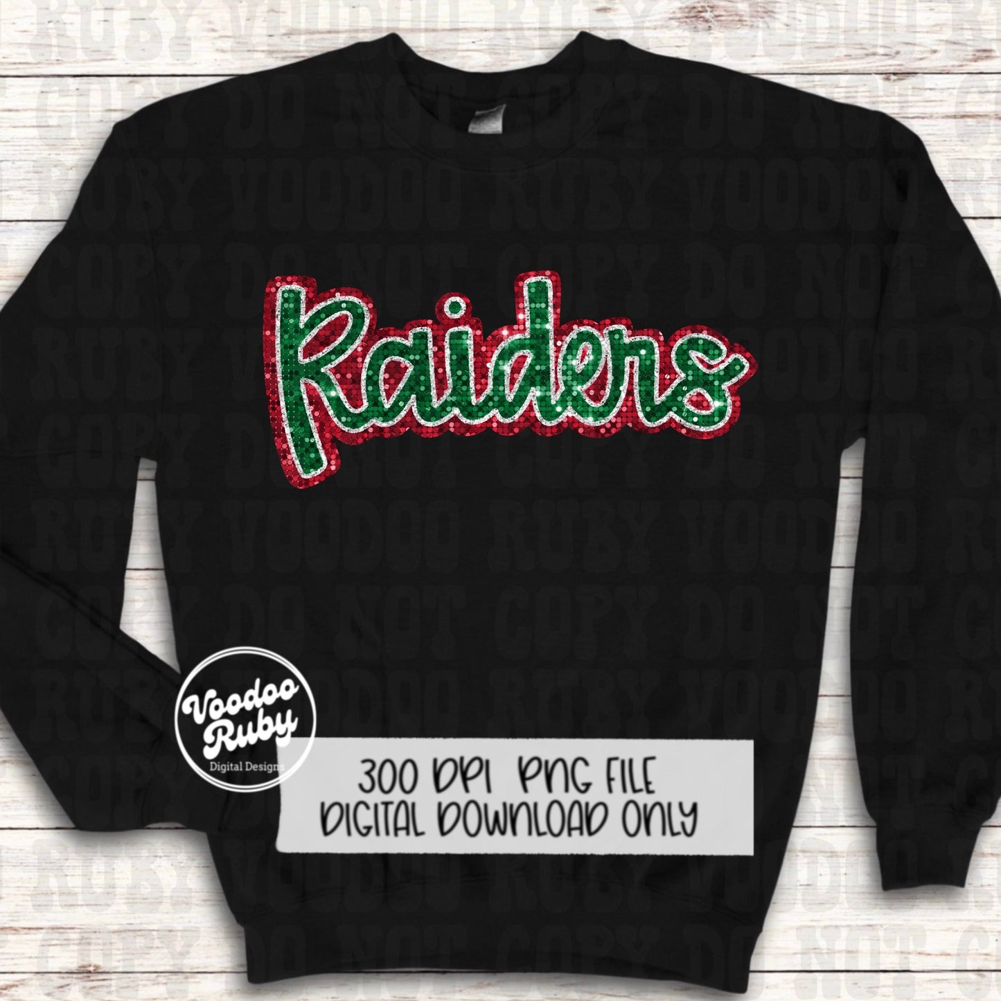 Christmas Raiders PNG Design Sublimation Sequins Hand Drawn Digital Download Glitter PNG Christmas Raiders Mascot DTF Printable