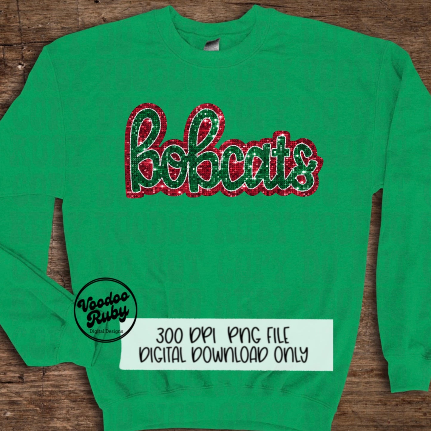 Bobcats PNG Design Sublimation Sequins Glitter Hand Drawn Digital Download Faux Sequins PNG Christmas Bobcats Mascot DTF Printable
