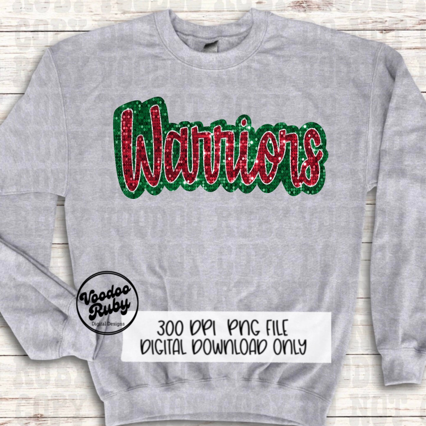 Warriors PNG Design Sublimation Sequins Glitter Hand Drawn Digital Download Faux Sequins PNG Christmas Warriors Mascot DTF Printable