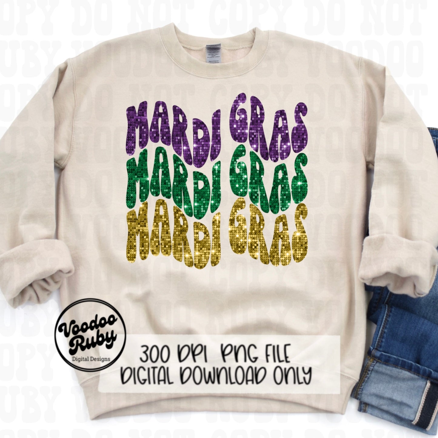 Sequin Mardi Gras PNG Design Sublimation Digital Download Glitter Mardi Gras DTF Printable Louisiana Mardi Gras Clip Art