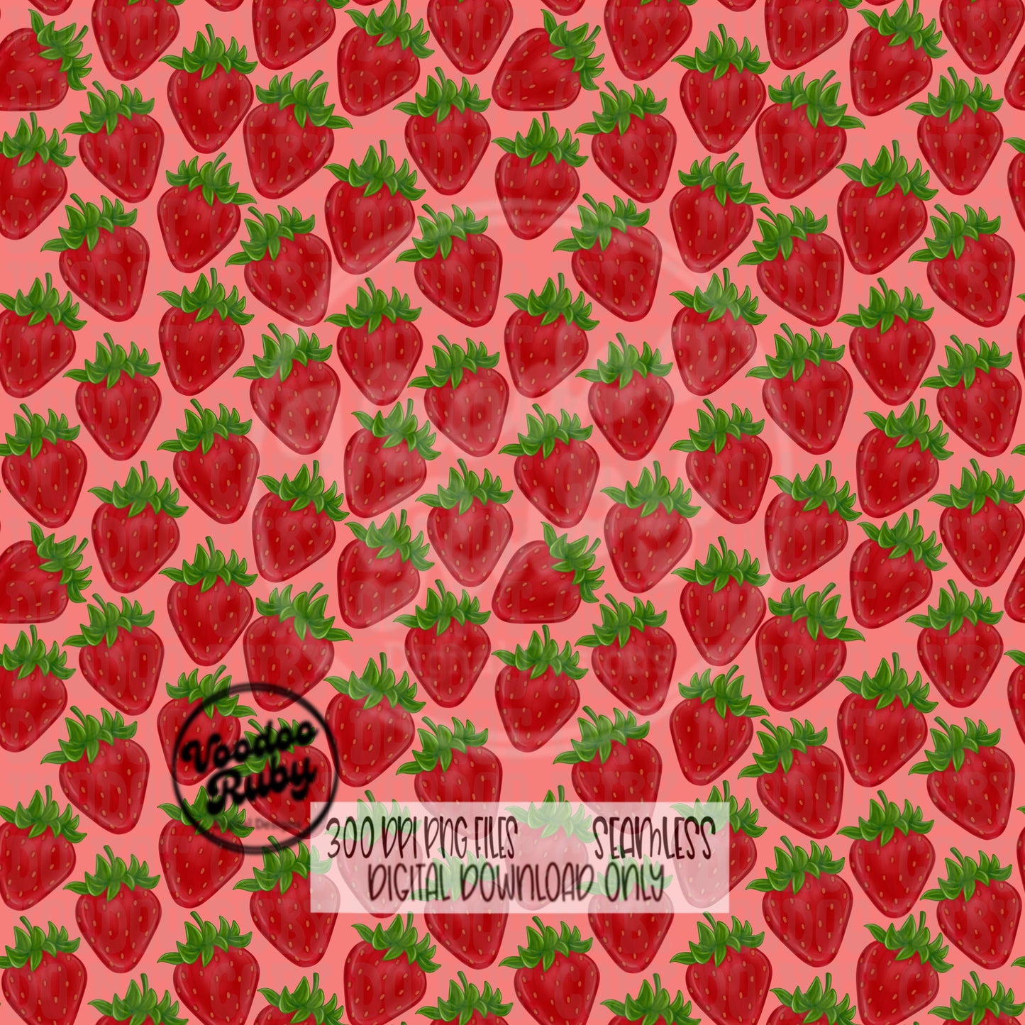 Coquette Strawberry PNG Design: Seamless Vintage Fabric Pattern (Digital Download