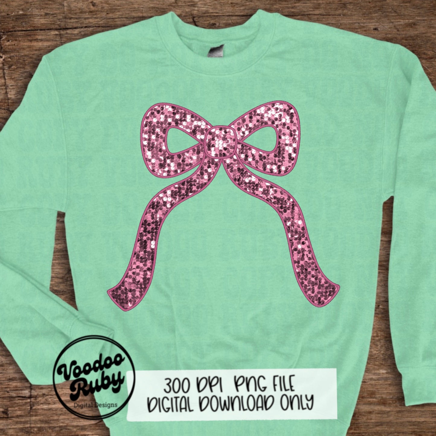 Sequin Pink Bow PNG Design Sublimation Hand Drawn Digital Download Coquette Faux Sequins Faux Embroidery Pink Girly DTF Ribbon Clip Art