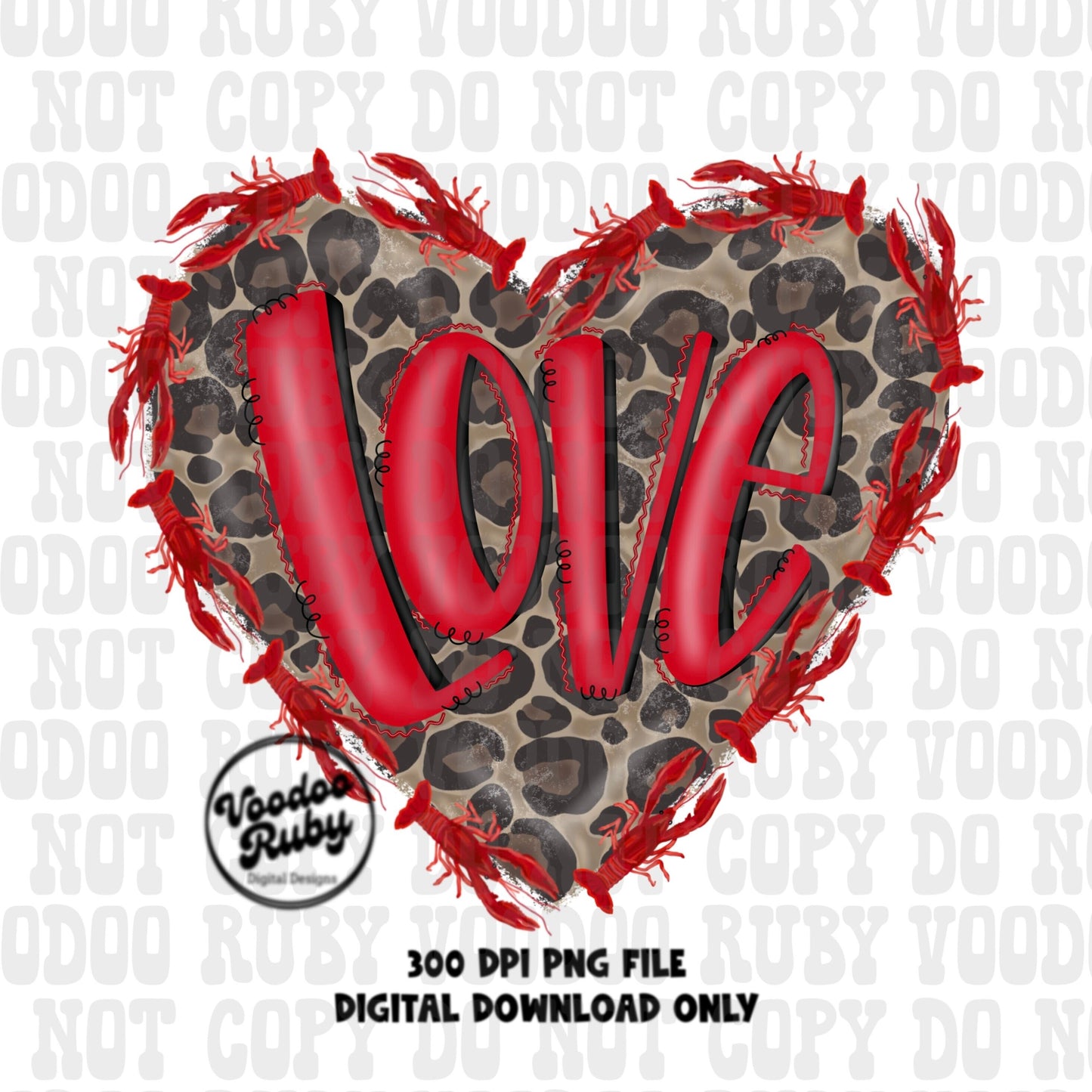 Leopard crawfish Heart png design