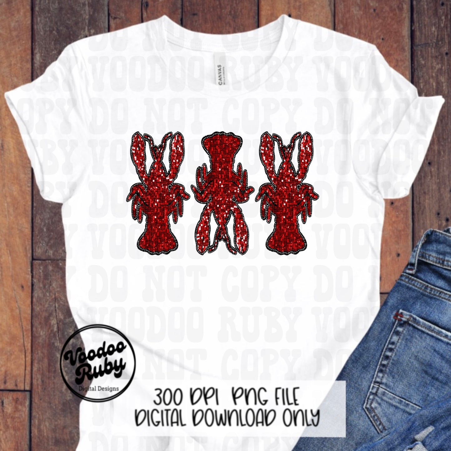 Sequin Crawfish PNG: Hand Drawn Louisiana Crawfish Boil Design (Digital Download