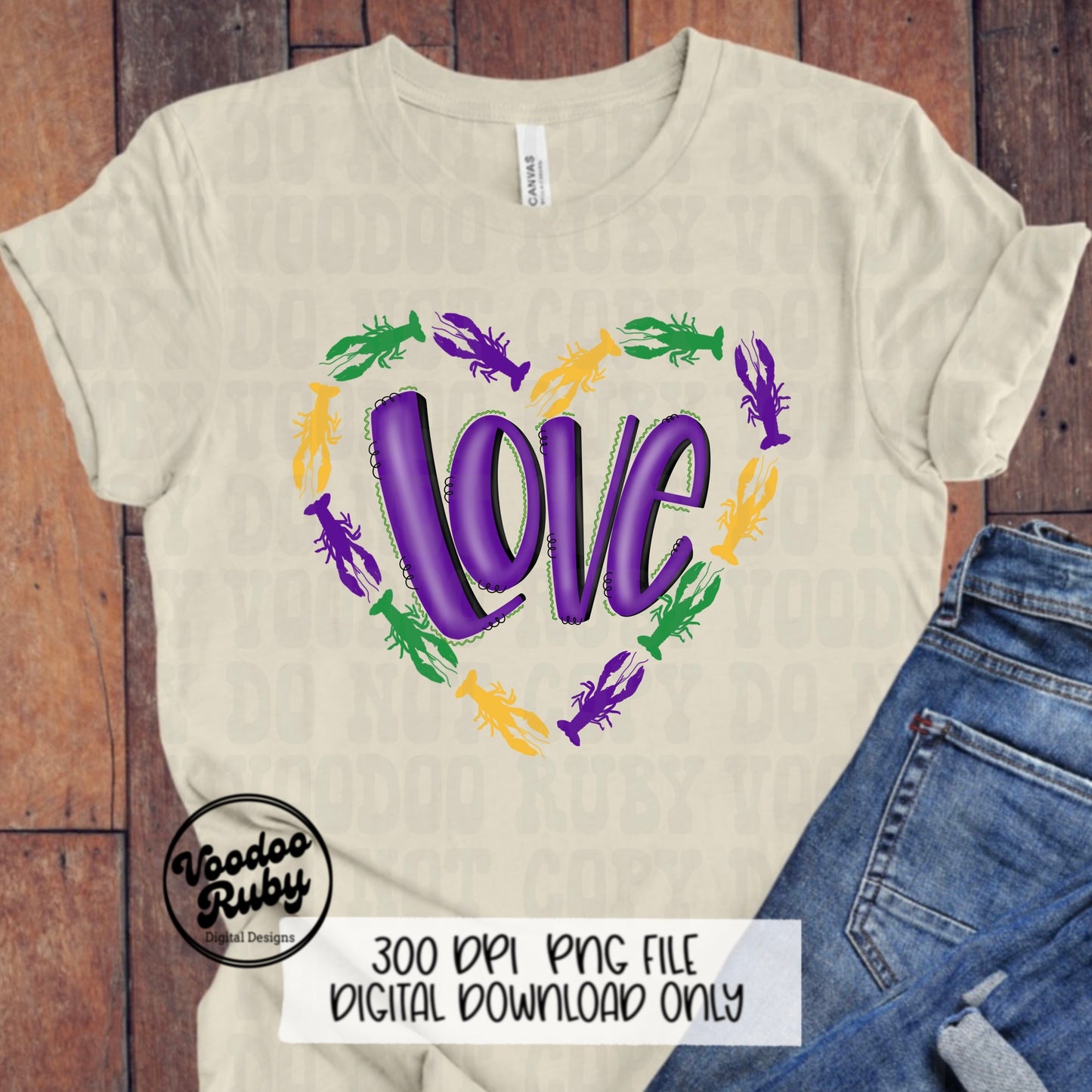 Crawfish Mardi Gras PNG Design Digital Download Sublimation Love Crawfish PNG Mardi Gras DTF Printable Clip