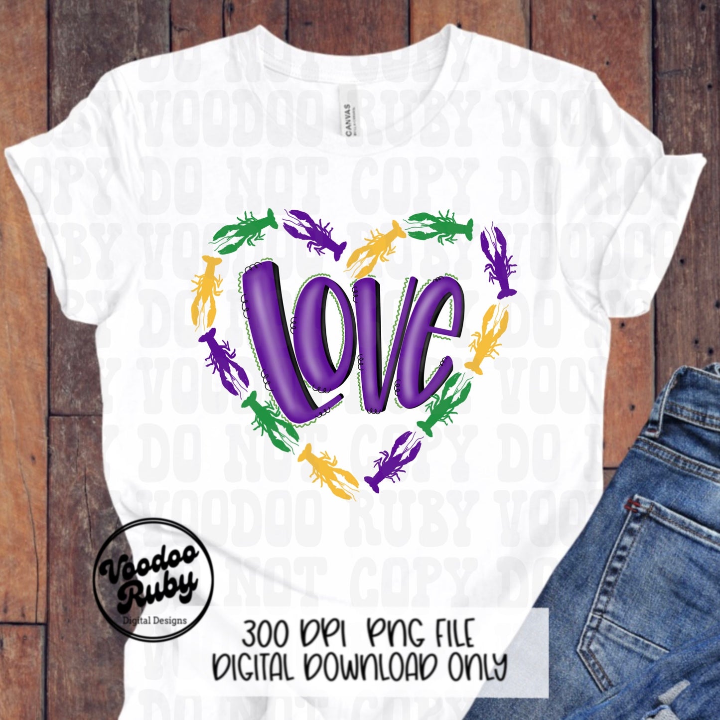 Crawfish Mardi Gras PNG Design Digital Download Sublimation Love Crawfish PNG Mardi Gras DTF Printable Clip