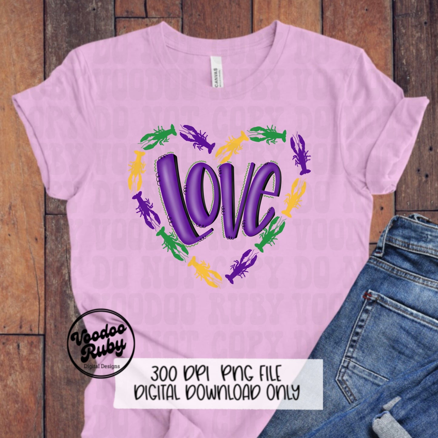 Crawfish Mardi Gras PNG Design Digital Download Sublimation Love Crawfish PNG Mardi Gras DTF Printable Clip