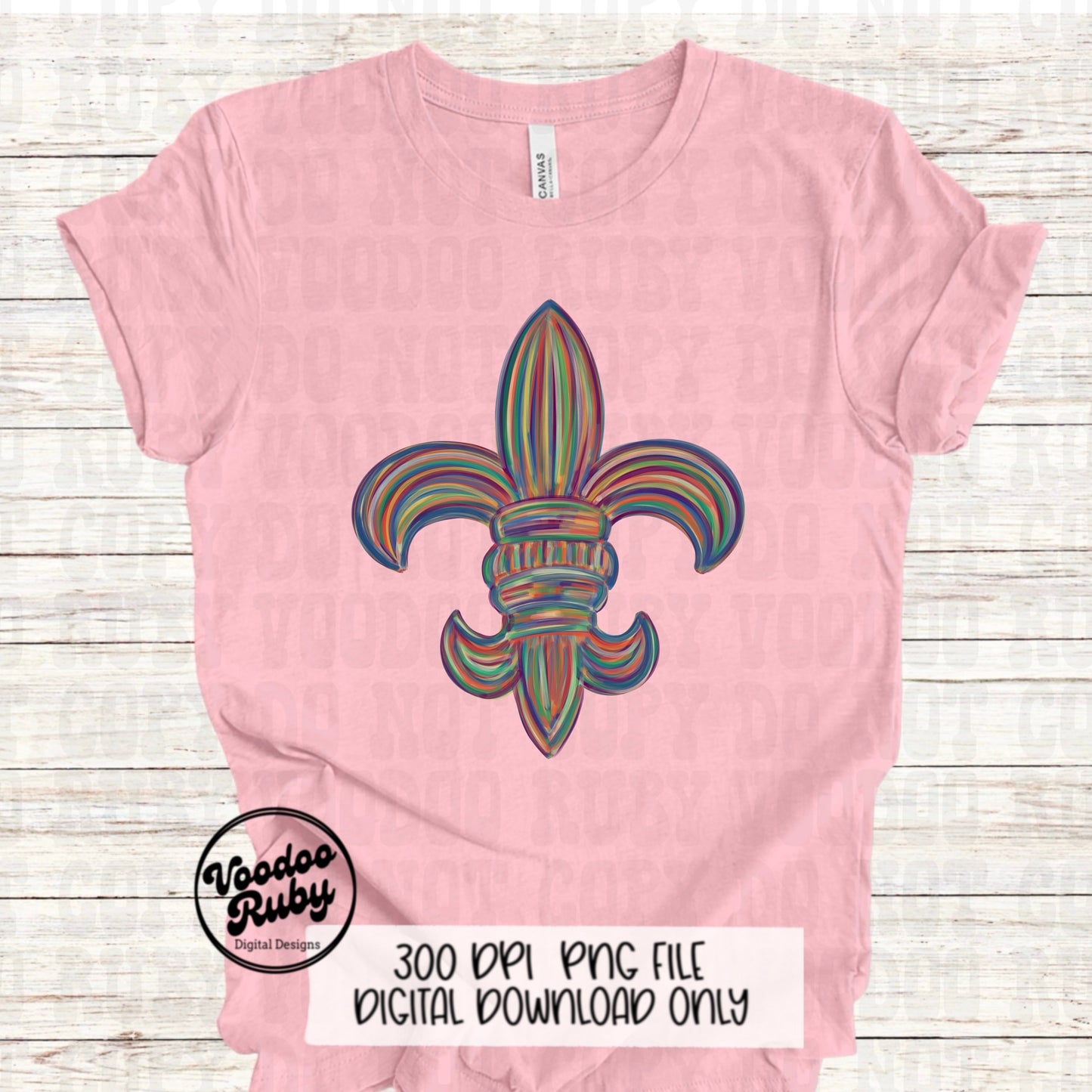 Louisiana PNG Fleur de Lis Design Mardi Gras PNG Hand Drawn Digital Download Hand Painted Louisiana Fleur de lis DTF Printable Cajun